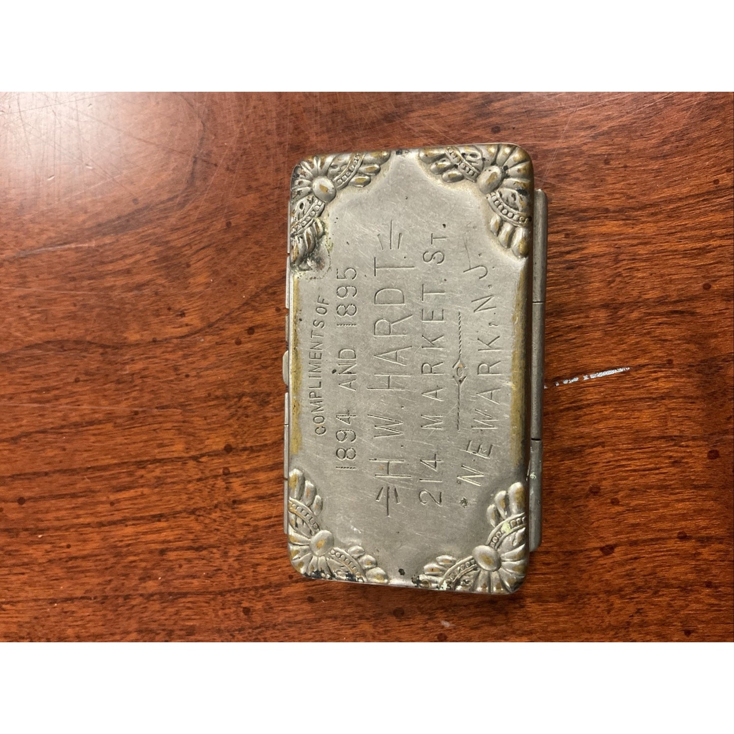 H.W. Hardt Stamp Holder Compliments Of 1894 And 1985 Newark NJ