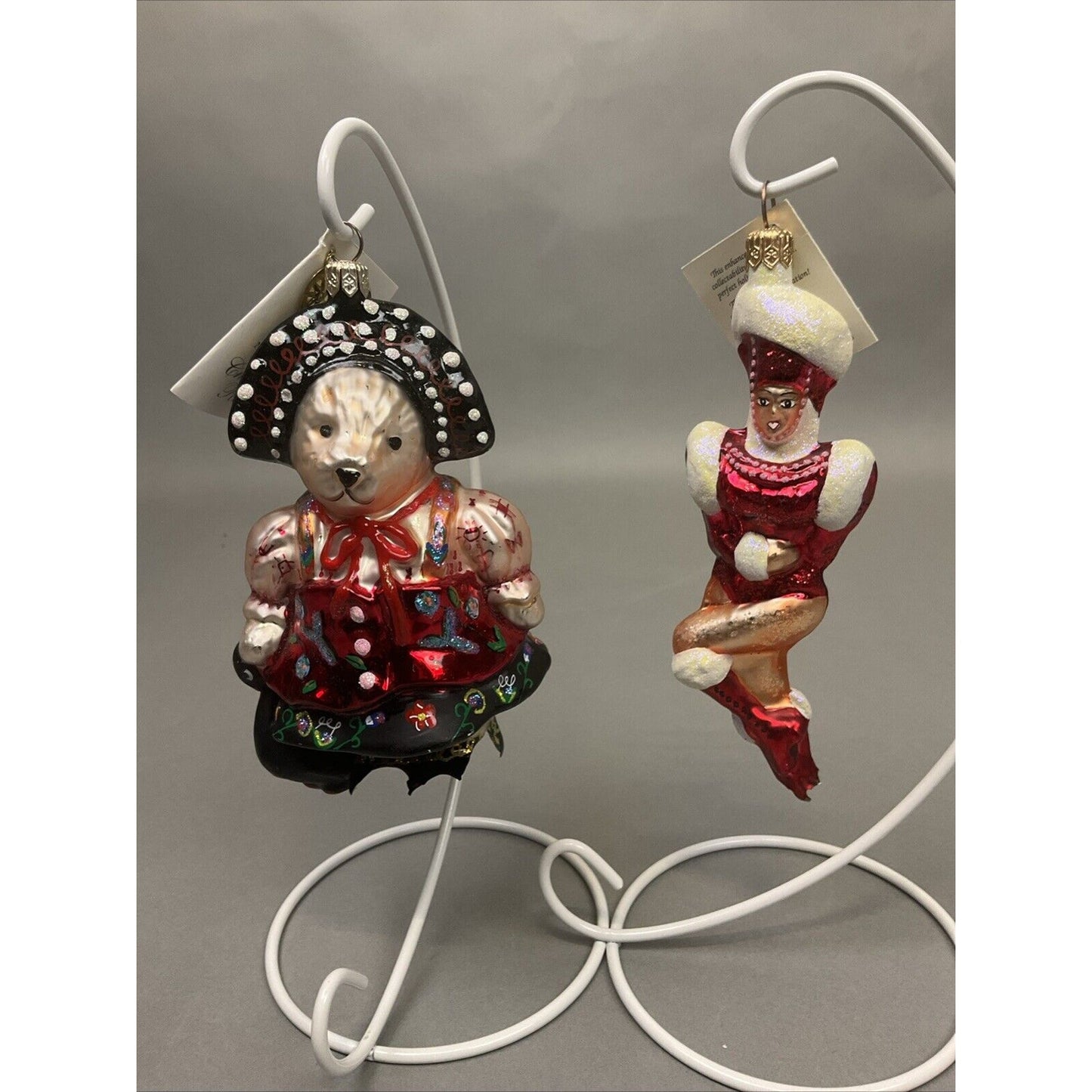 Radko “Rockette” + Czarina Muffina Muffy Vanderhare Bear Ornaments/ Damaged