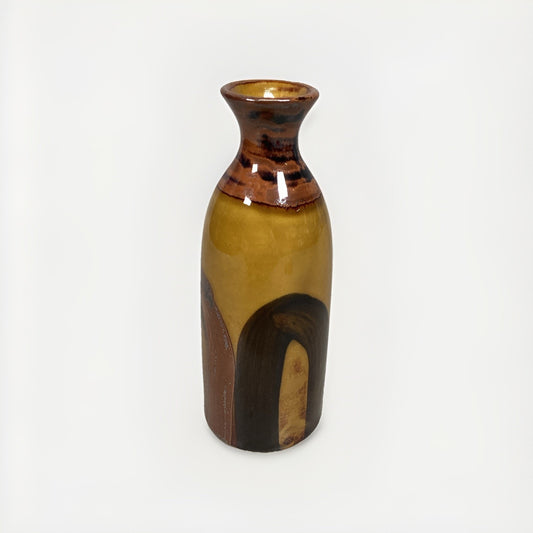 Vintage Stoneware Pottery Gloss Glazed Vase - 7.25”H