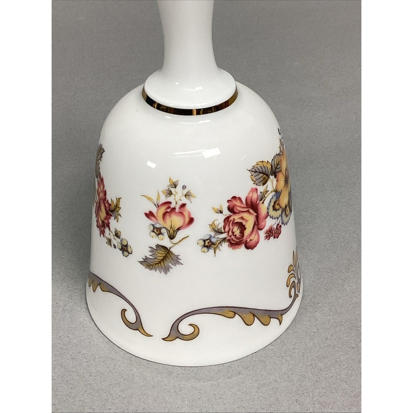 Antique Bareuther Waldsassen Bavaria Germany Porcelain Floral Dinner Bell