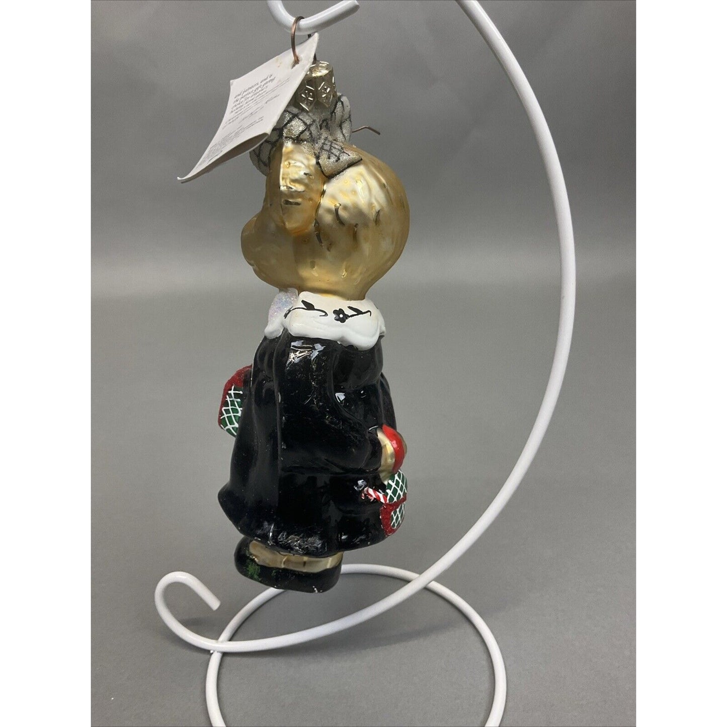 Radko Muffy Bear Portrait in Black and White + Balancing Act Ornaments / Damaged