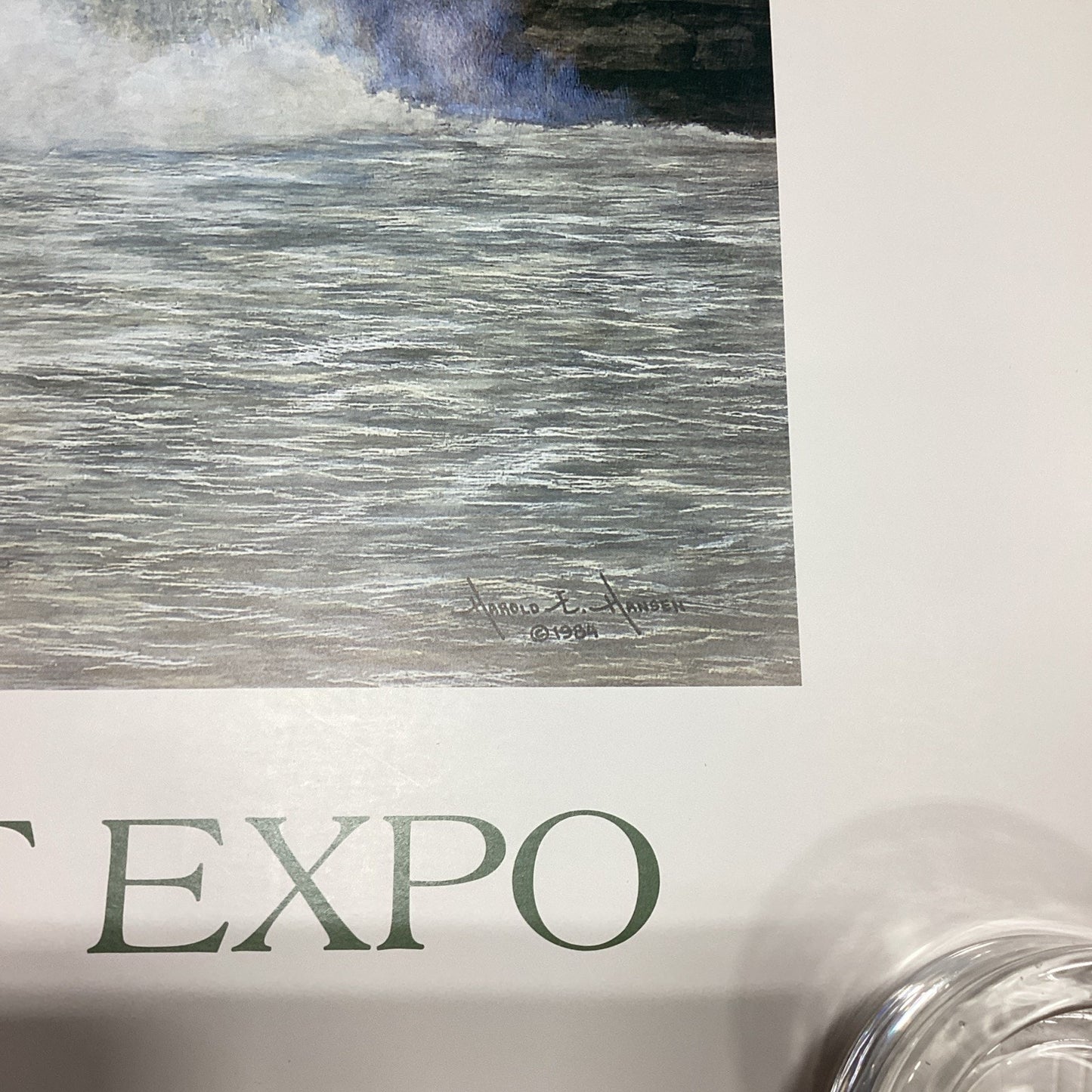 Harold E. Hansen 1984 Waterfalls Poster - Art Expo Posner Gallery - 27.25x22”