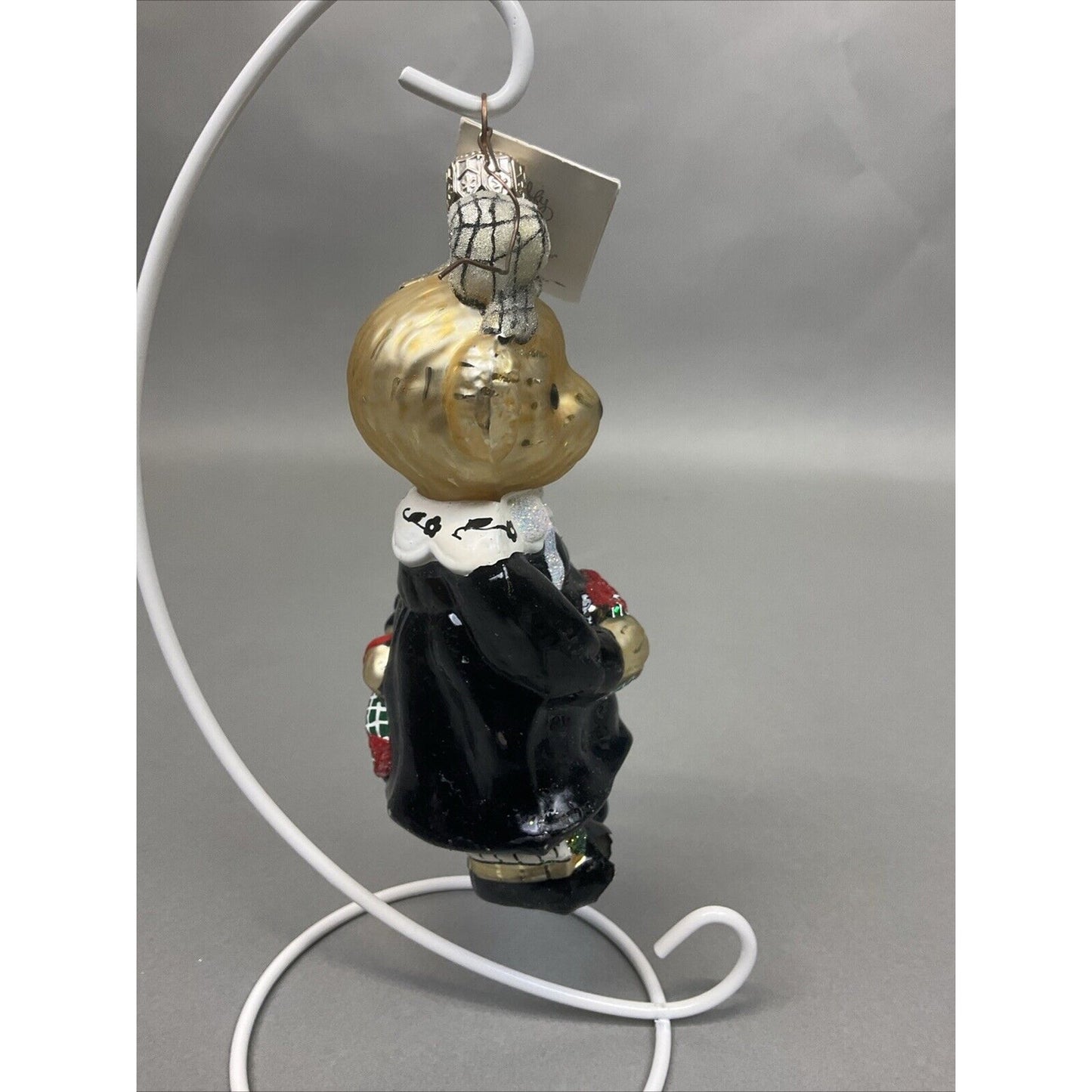 Radko Muffy Bear Portrait in Black and White + Balancing Act Ornaments / Damaged