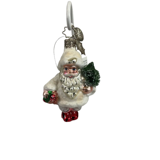 Radko Ornament - "Wooly Winter Claus Gem" - Santa with christmas tree