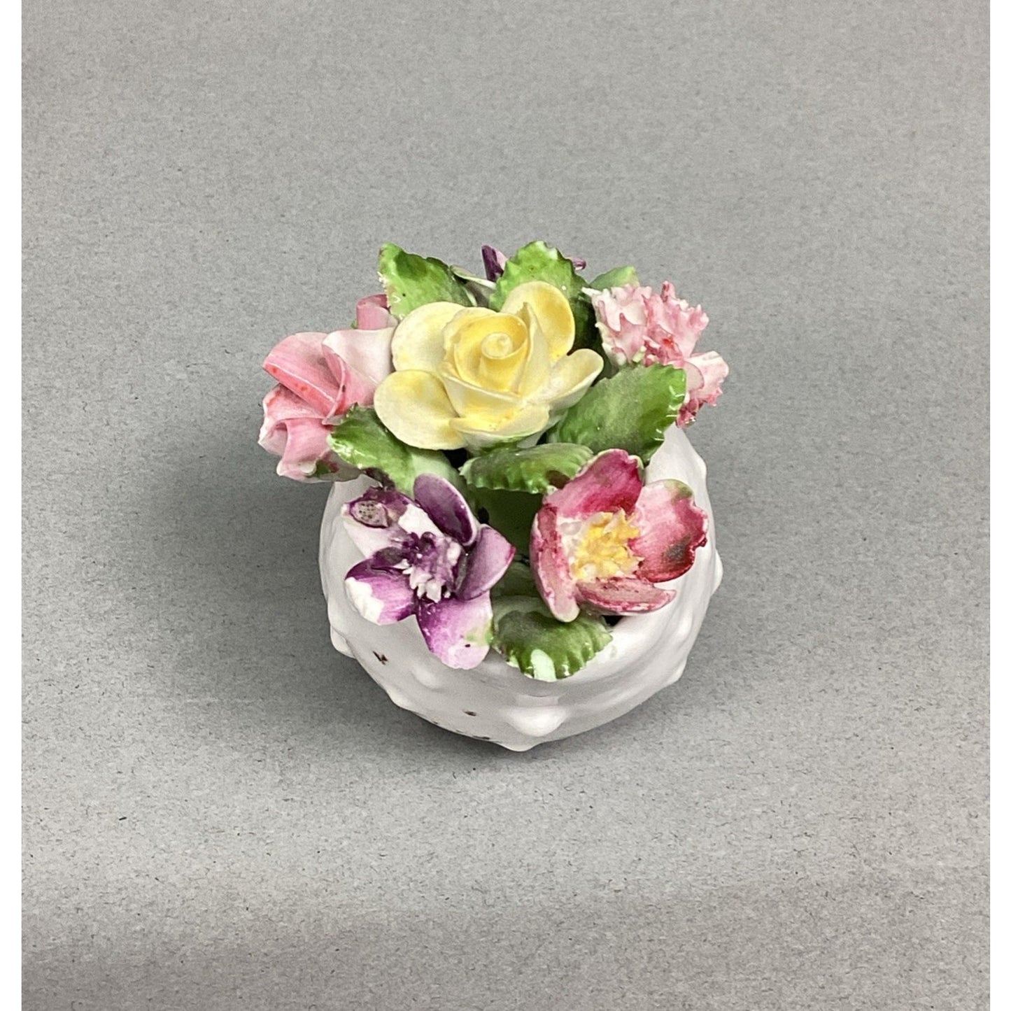 Vintage Royal Adderly Bone China Floral Bouquet Nestled in a Sea Shell - England