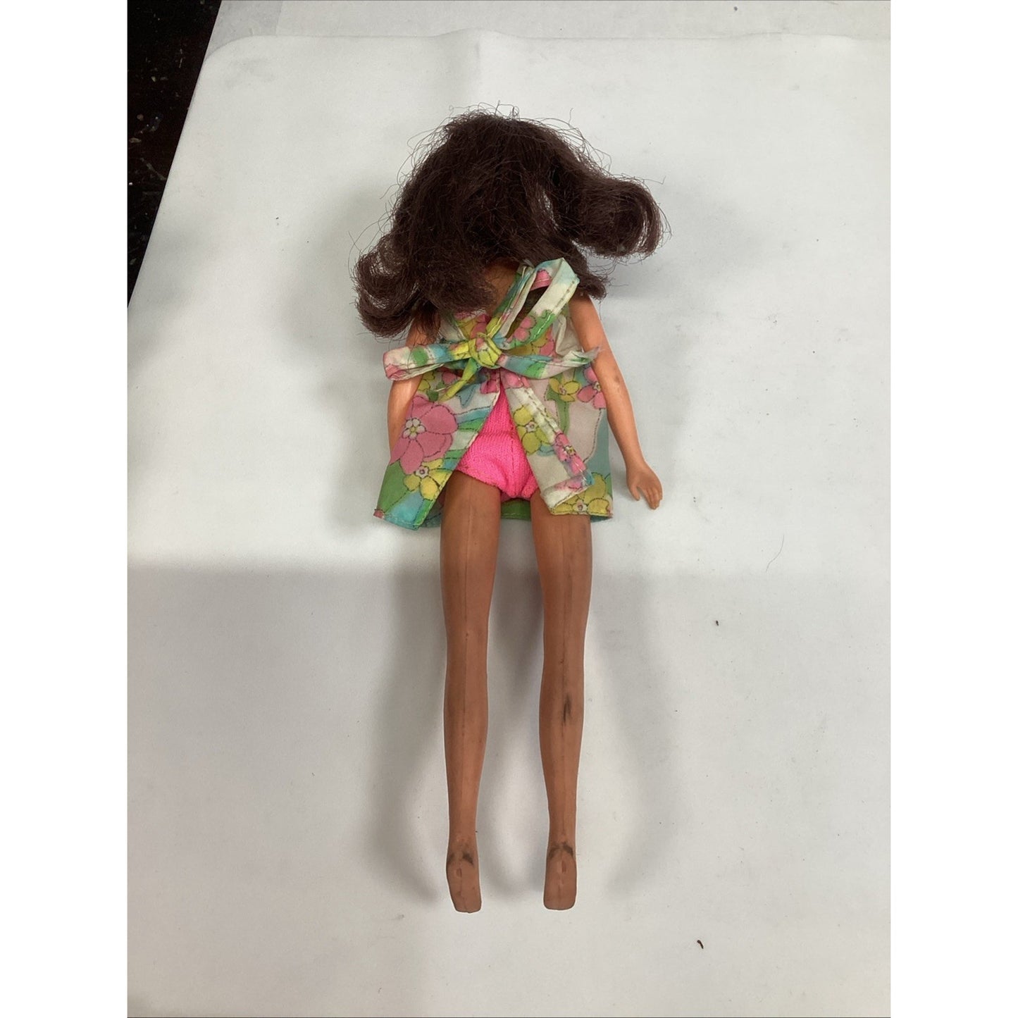 Vintage 1977 Fashion Doll In A Sleeveless Floral Dress