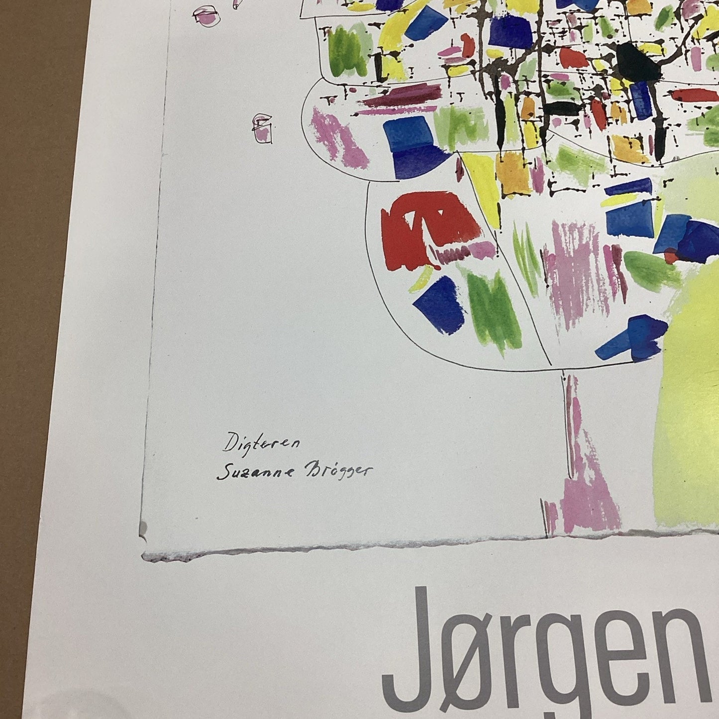 Jorgen Nash 1985 Digterportraetter Abstract Art Poster - 35.75x24”