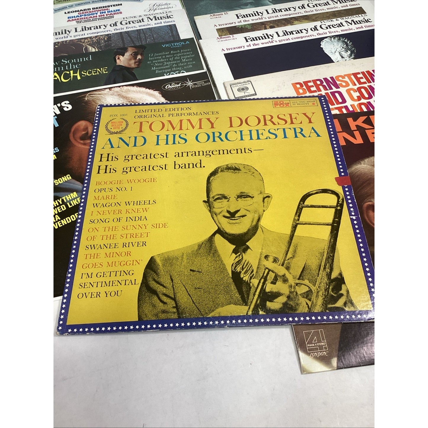 13 Vinyl Records - Tchaikovsky, Bach, Gershwin, Stan Kenton, Tommy Dorsey
