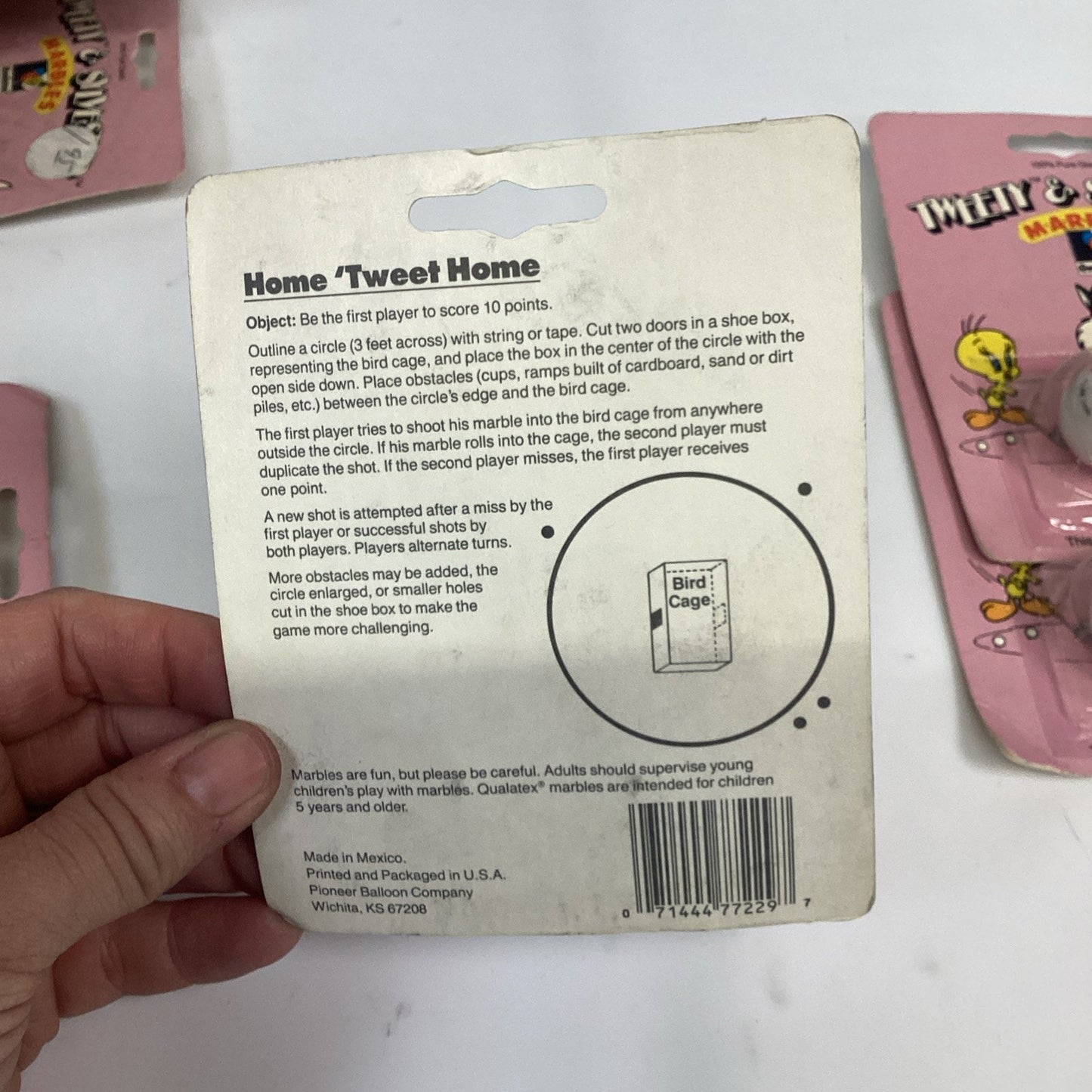 Lot Of 6 - 1988 Tweety & Sylvester Home Tweet Home 100% Pure Glass Marbles