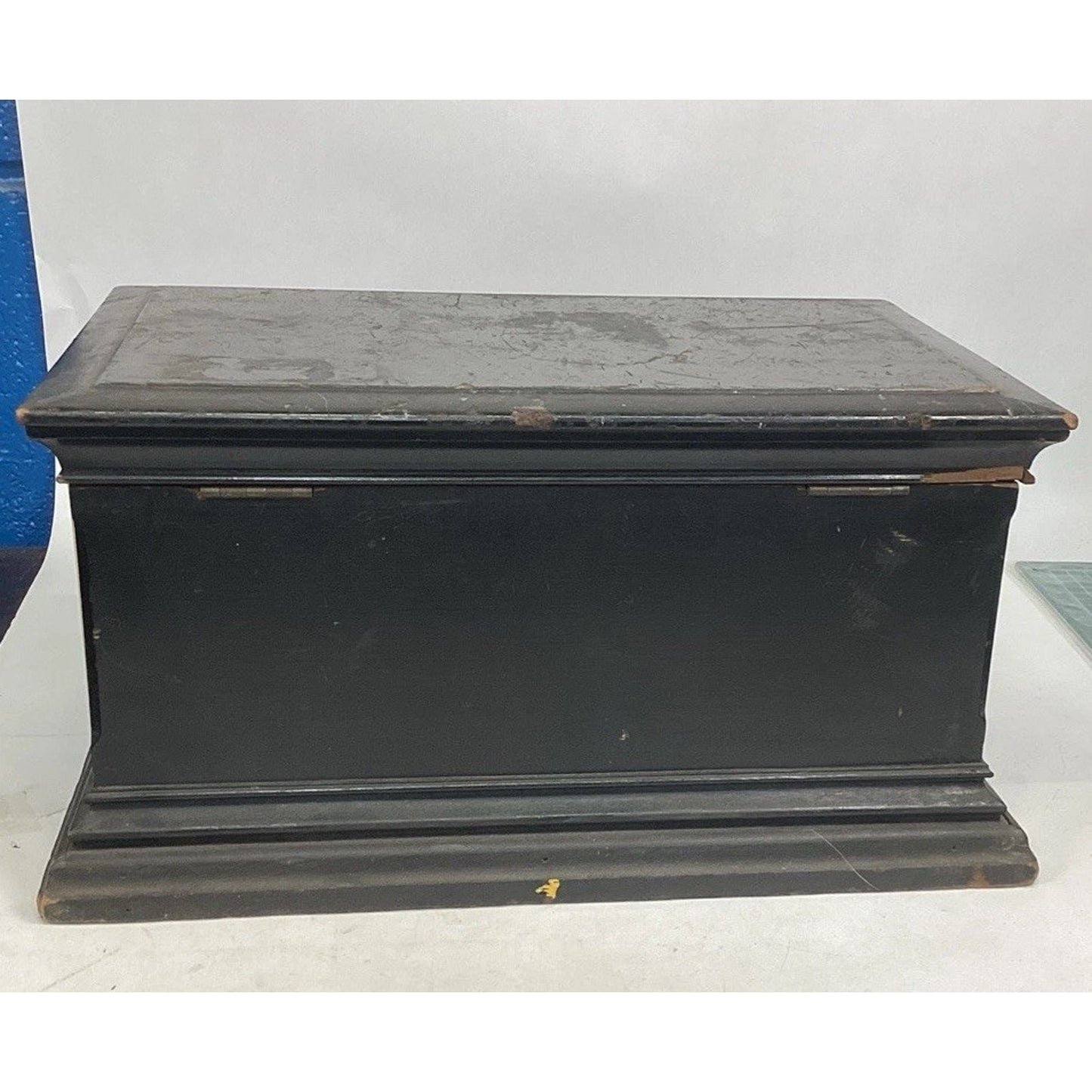 Antique 1880’s Victorian Wooden Document Chest W/ Carved Cameo & A 1913 Paper