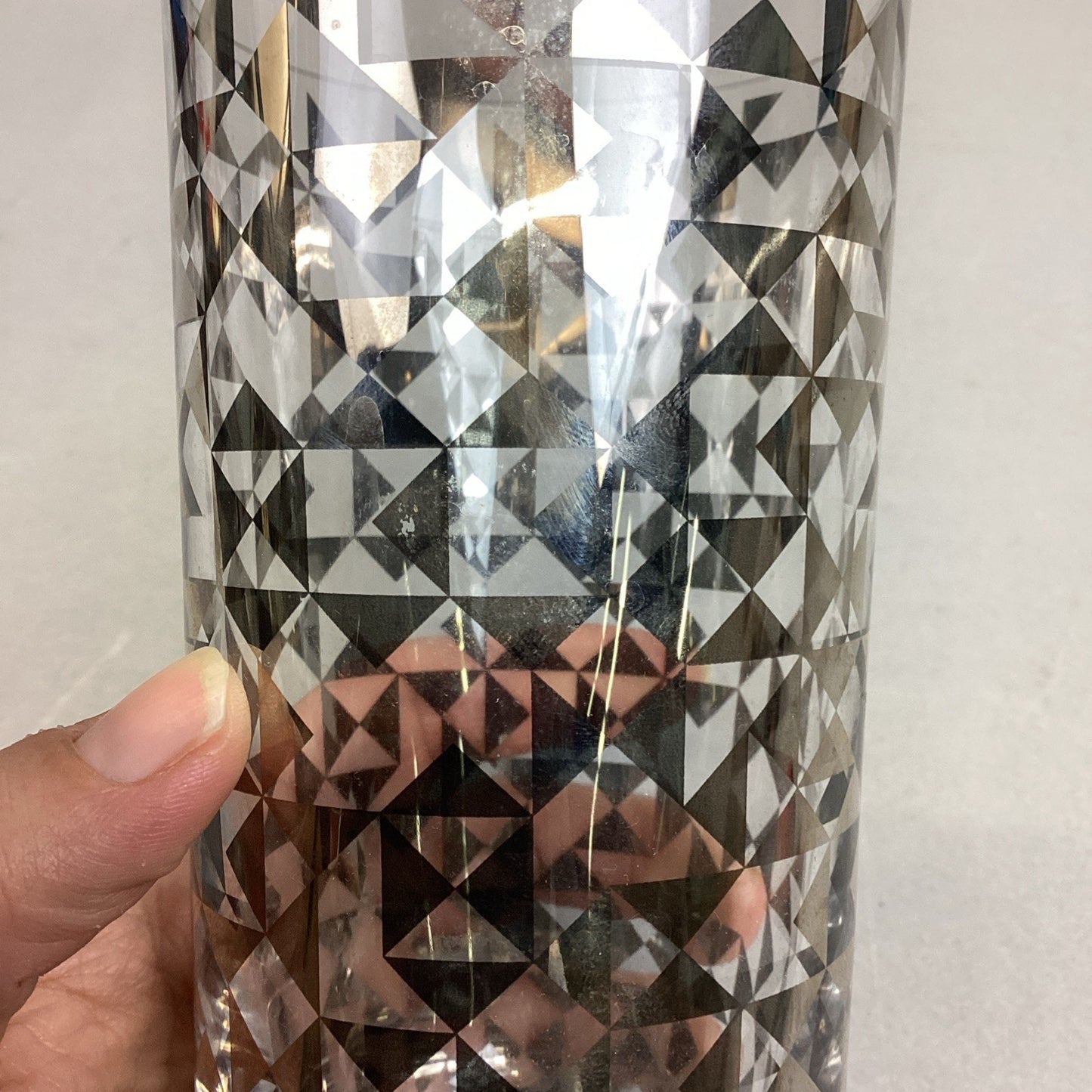 Dwell Studio Signed Glass Tumbler Or Vase - 6”H - Made In Poland