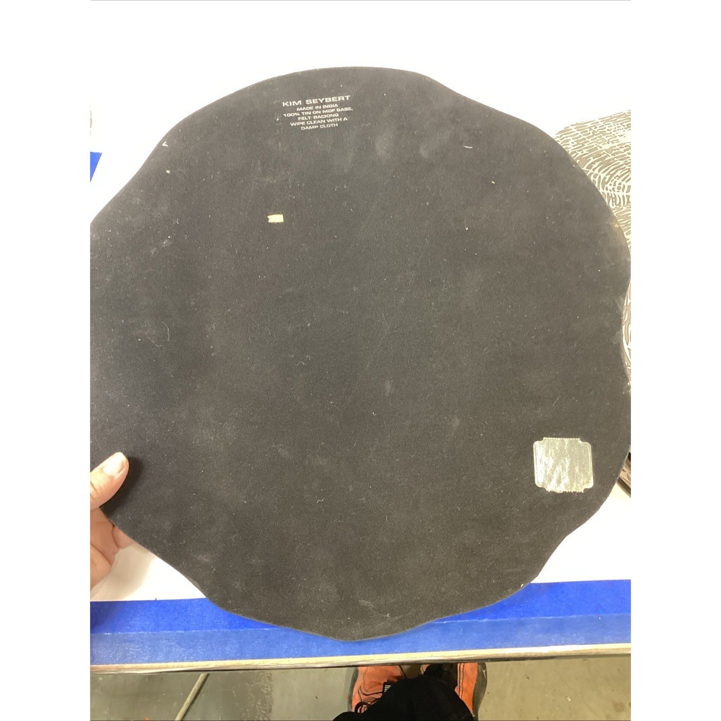 Set Of 4 Kim Seybert Metallic Wood Slice Charger Plates/Placemats - 15x14.5”