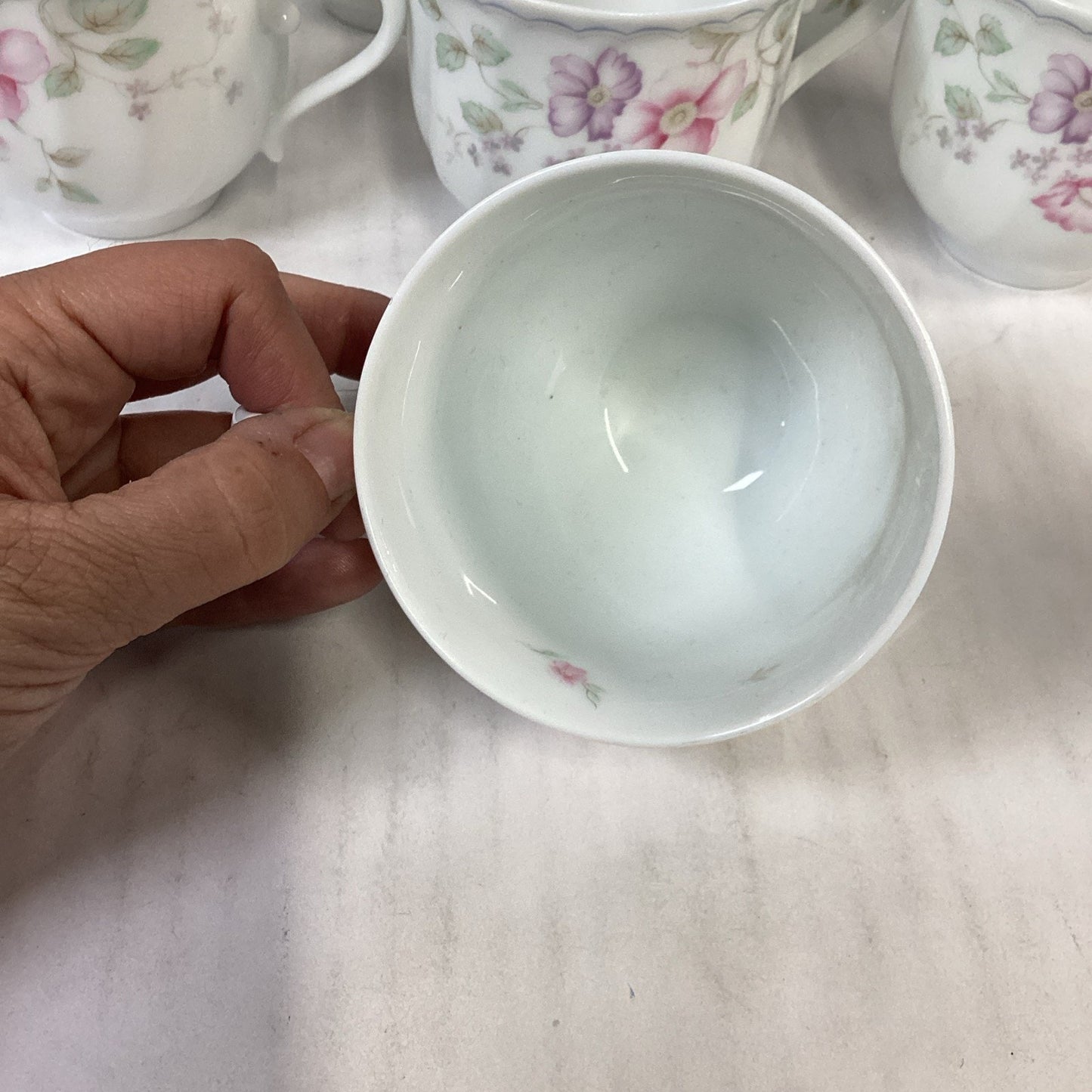 Lot Of 10 Mikasa L9711 Renee Tea Cups, Creamer And Sugar