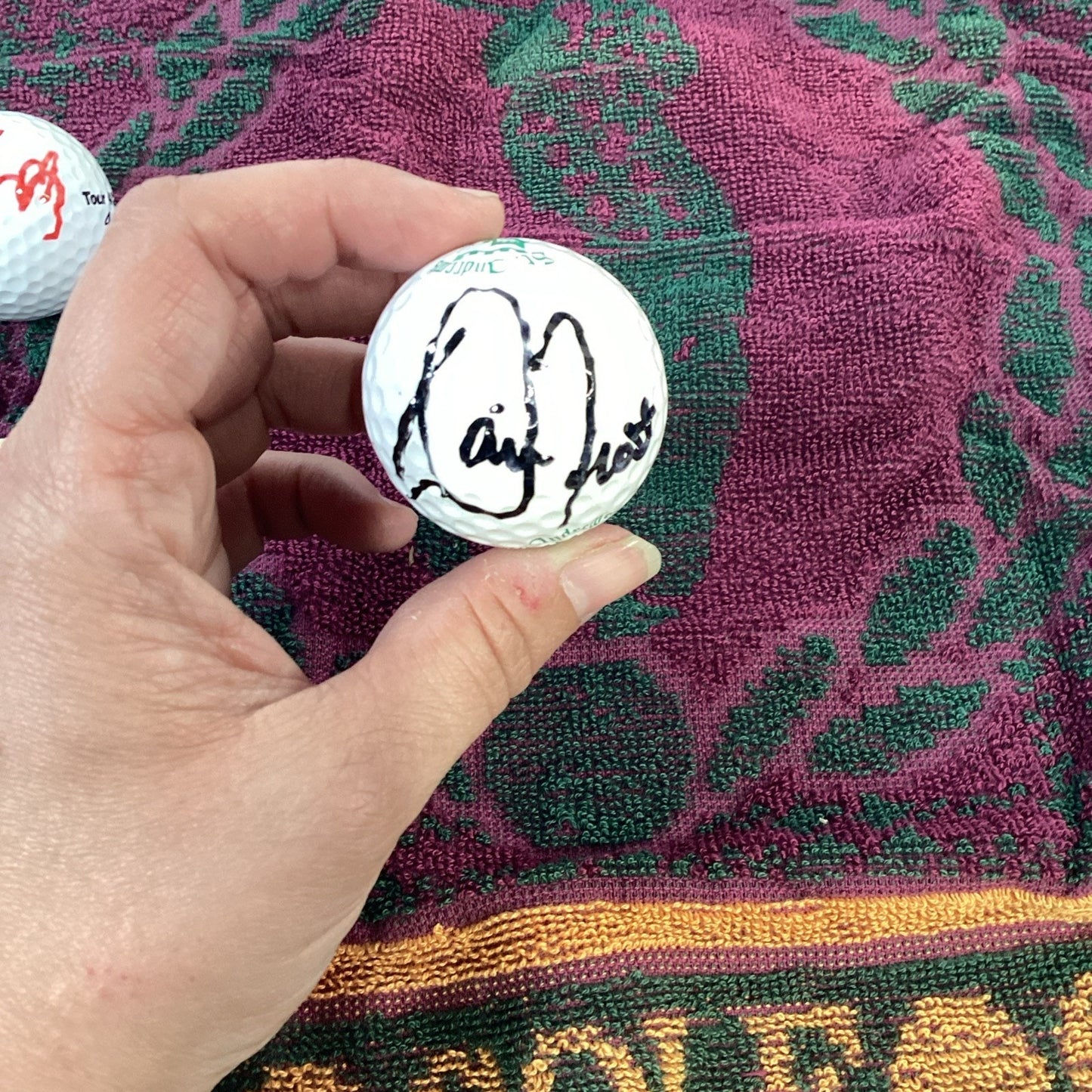 St. Saint Andrews Golf Course Links Golf Towel & Autographed Logo Balls In Pouch