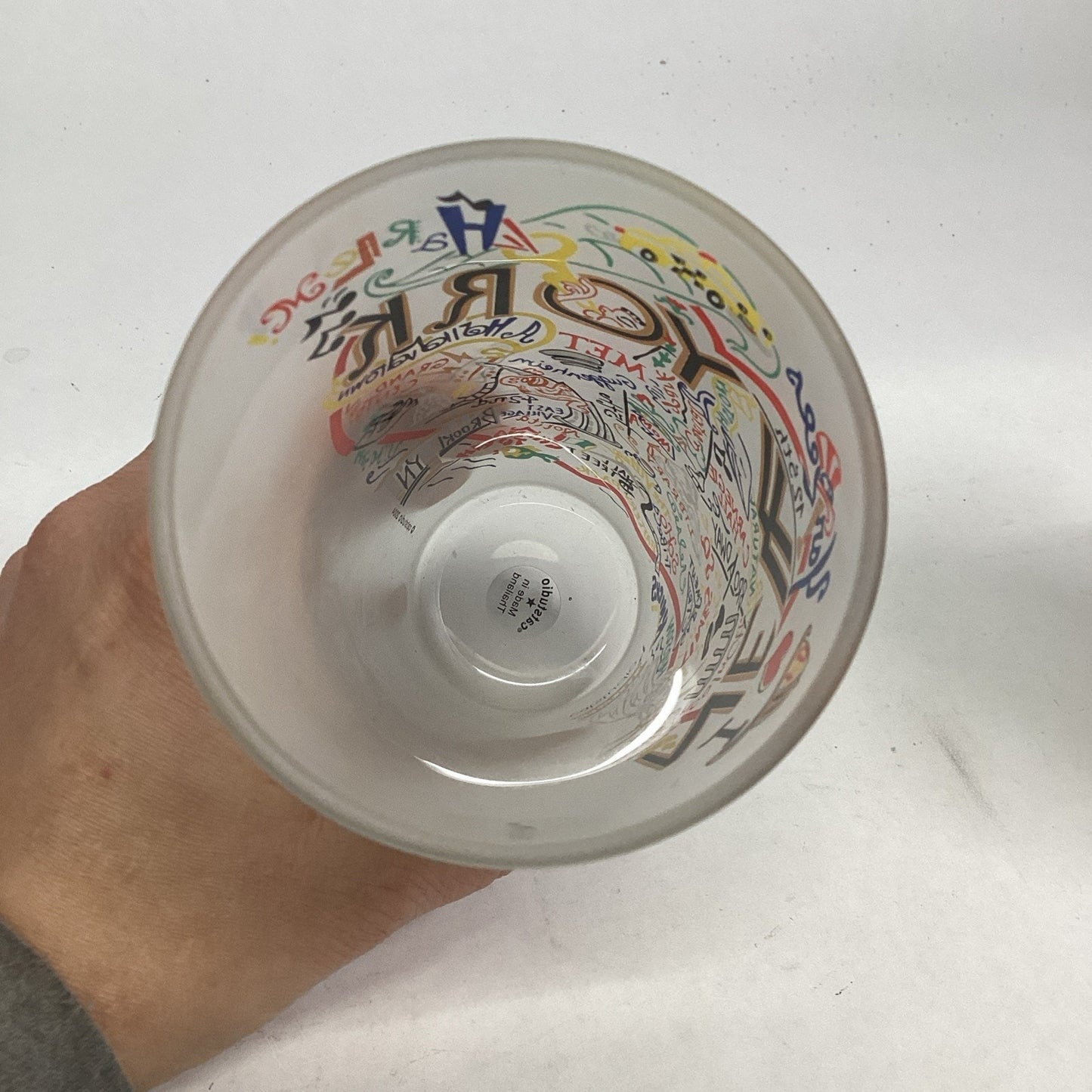 Set Of 3 Catstudio New York Frosted Glass Tumblers - Made In Thailand