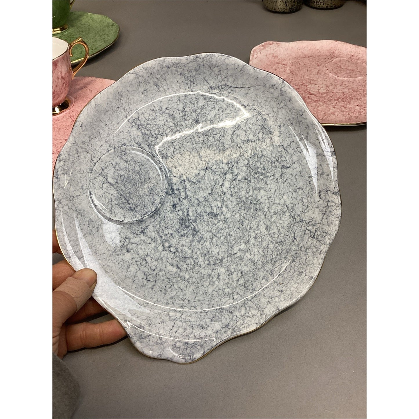 11 Pc Royal Albert Gossamer England Cups, Saucer Snack, Luncheon Plates