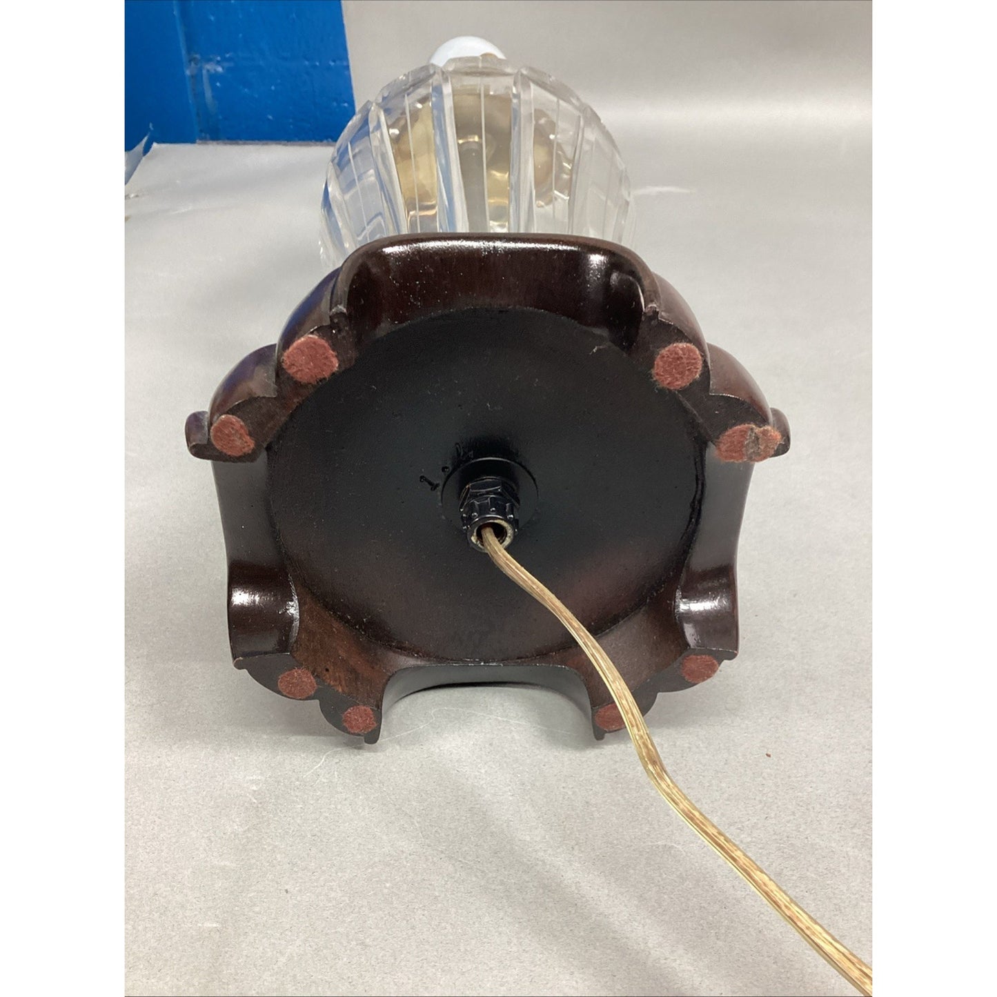 Vintage Pressed/Molded Glass Lamp W/ Hardware - 17.5”H - Tested And Works