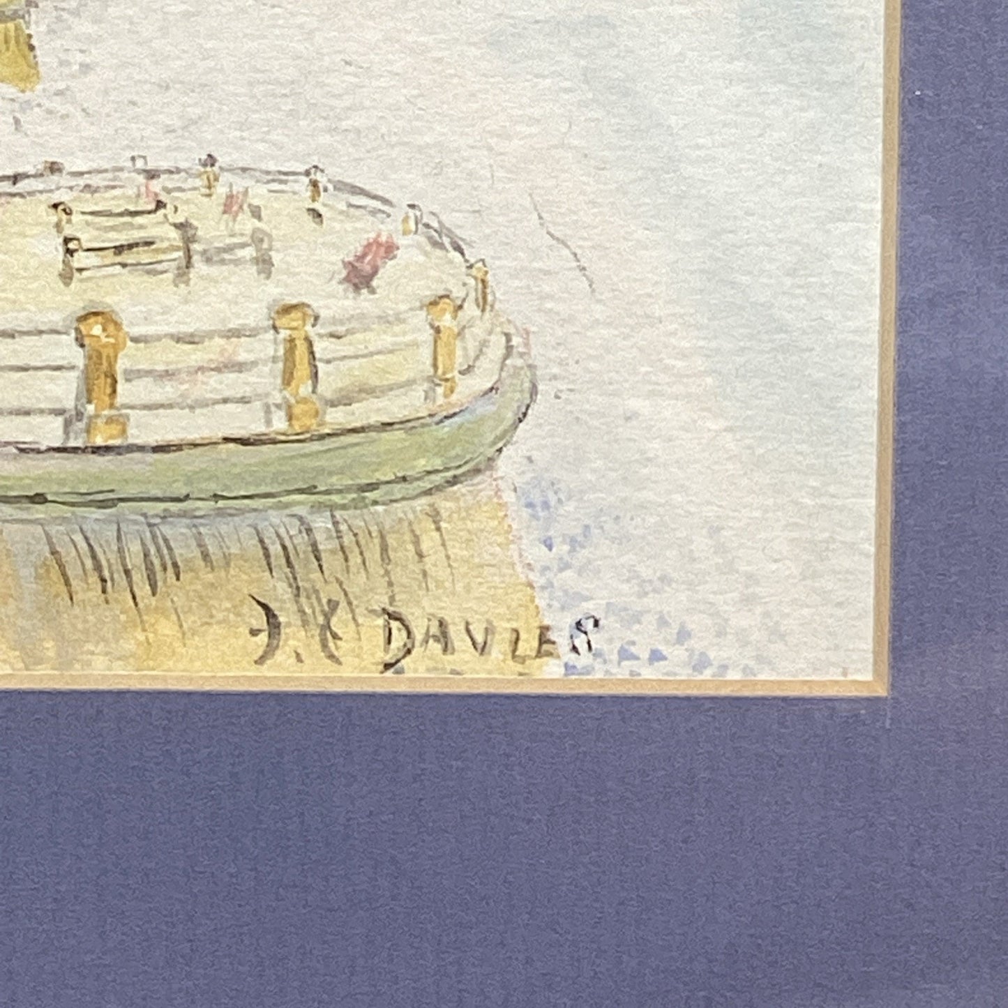 Watercolor Painting of Penarth Pier & Esplanade In Wales By JE Davies