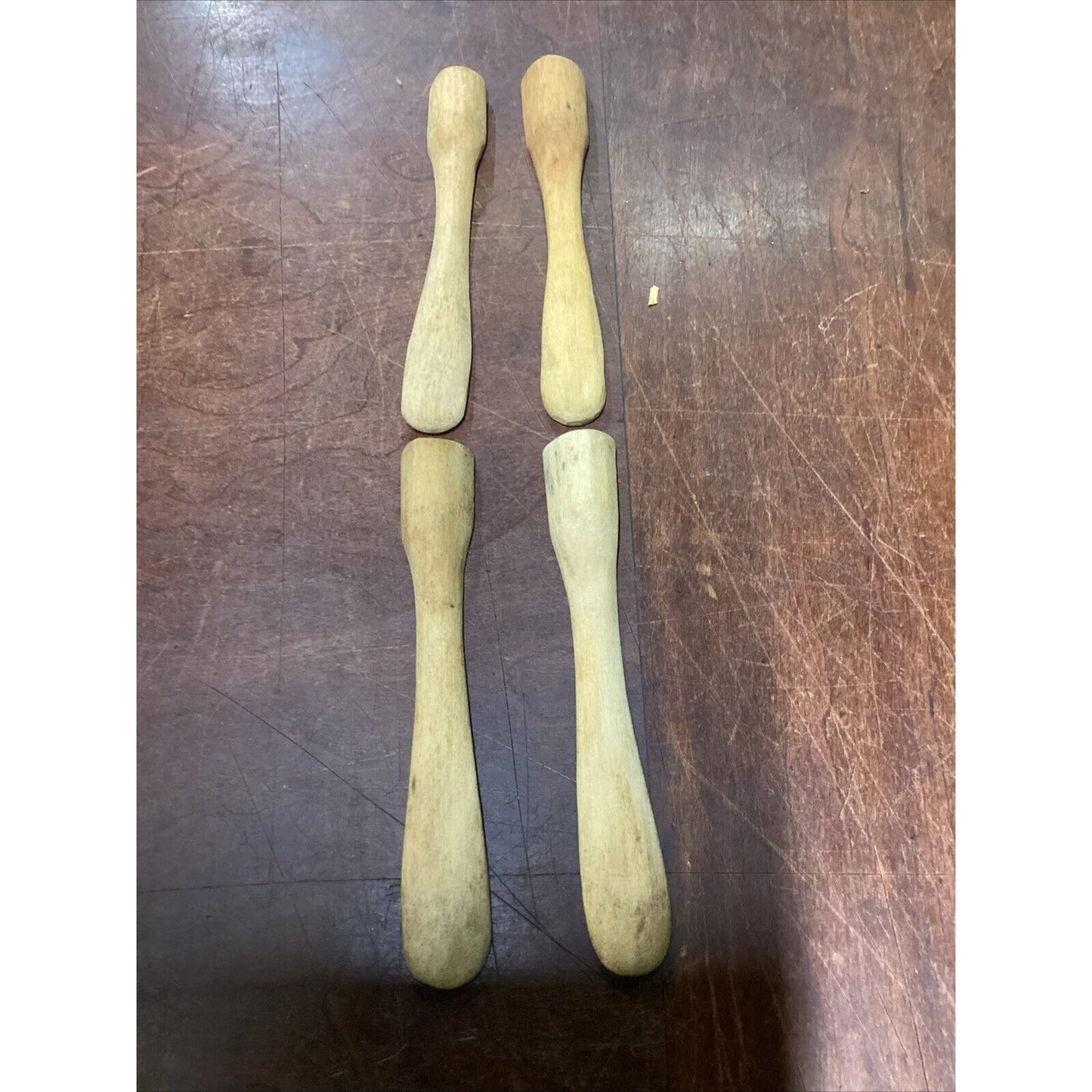 Lot Of 8 Handmade Wood Utensils - Spoons Spatulas