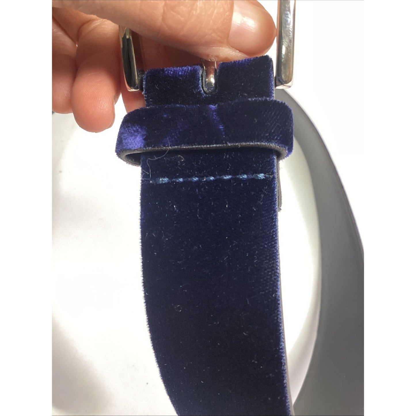 Bergdorf Goodman Blue Suede Men’s Belt - NWT - Size 36 - Made In Italy