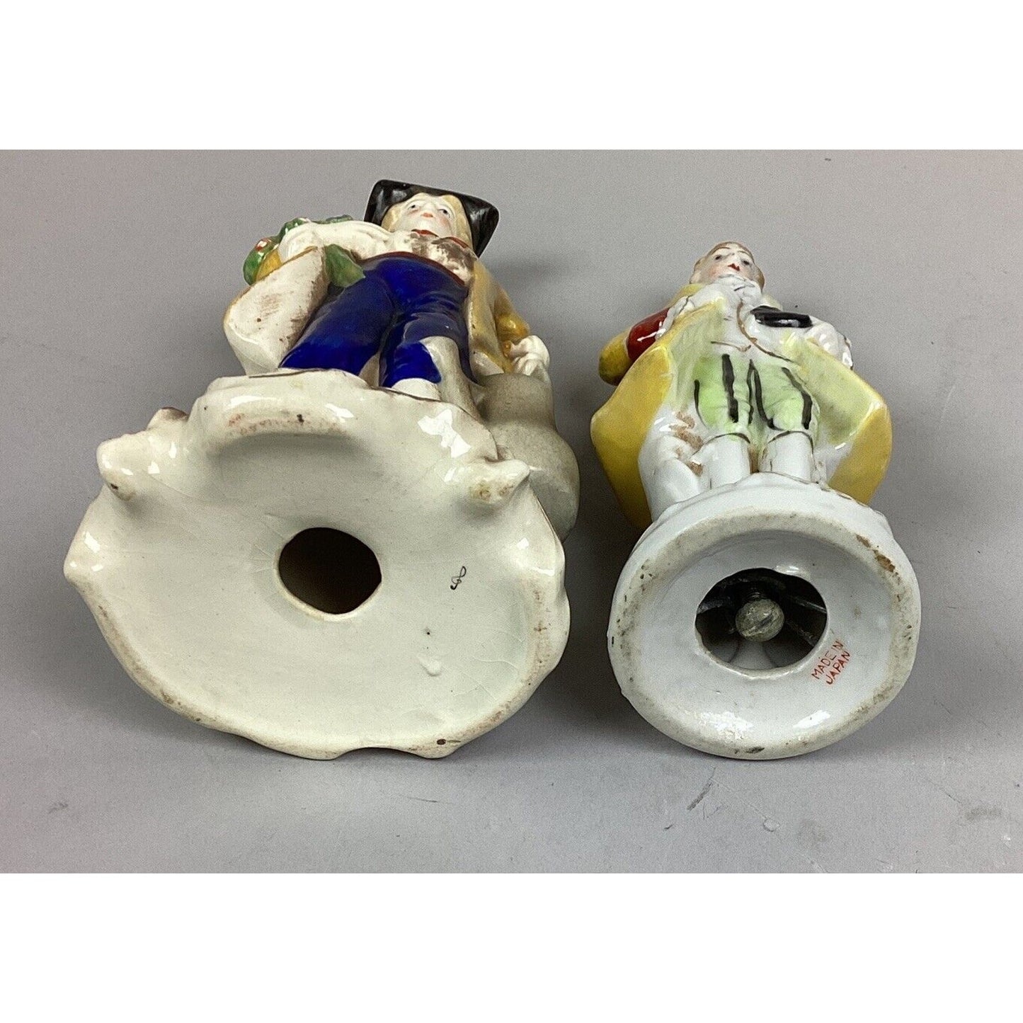 Lot Of 2 Vintage Porcelain Figurines- Man Holding Flowers & Watering Can - 7 3/4