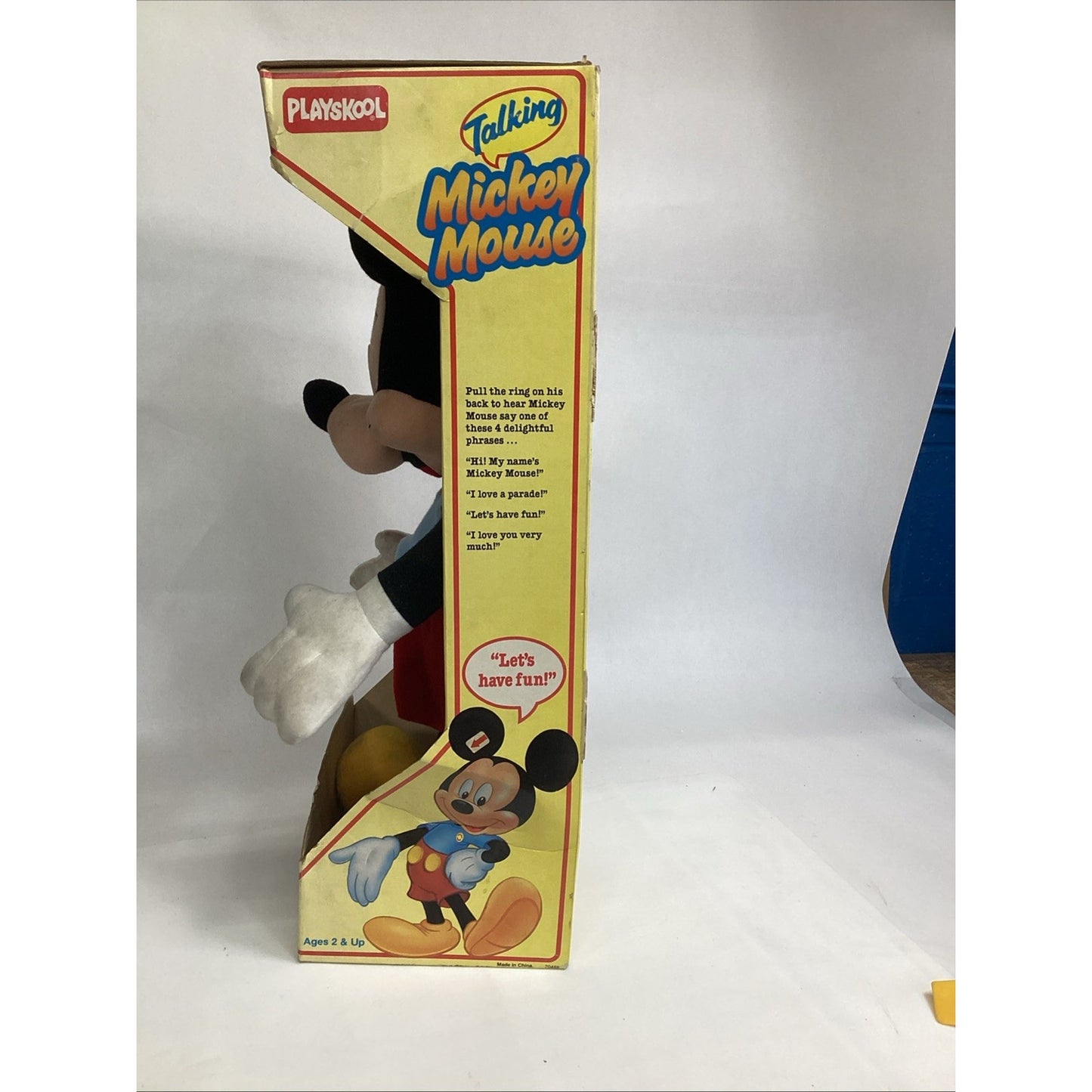 1988 DISNEY Talking Mickey Mouse Pull String Playskool 22" Plush 70488 Works