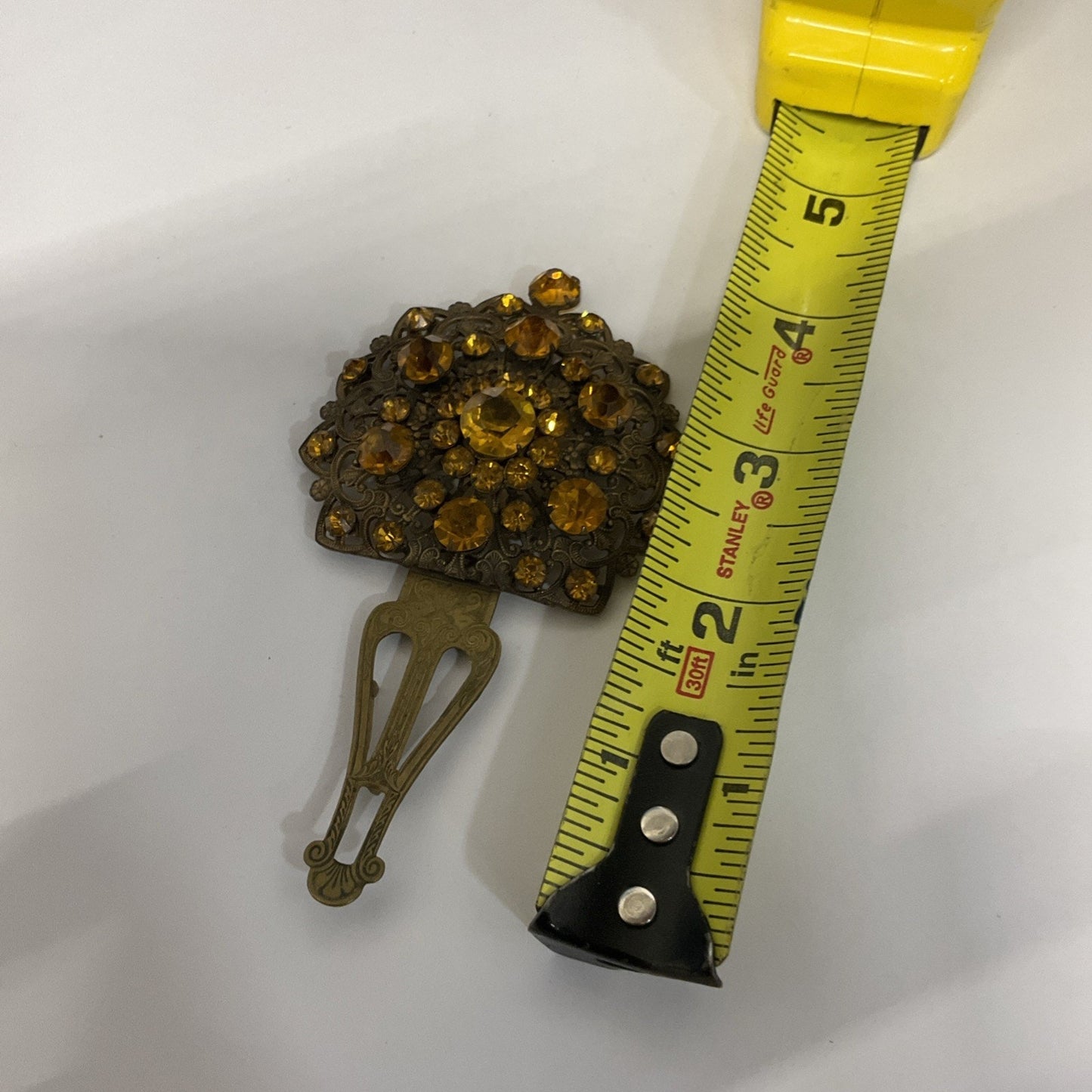 Vintage Topaz/Yellow Rhinestone Brooch