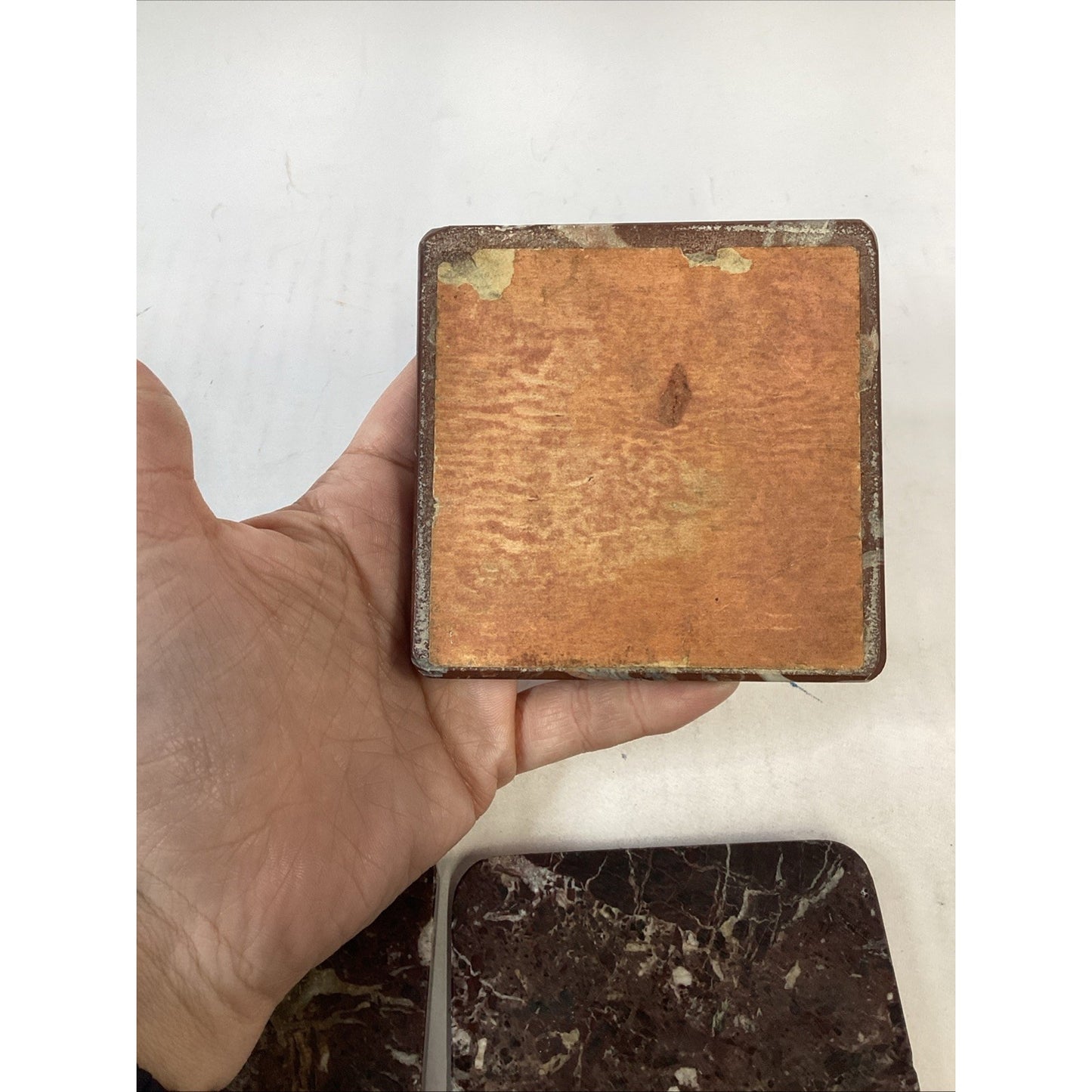 Set Of 3 Vintage Marble Coasters