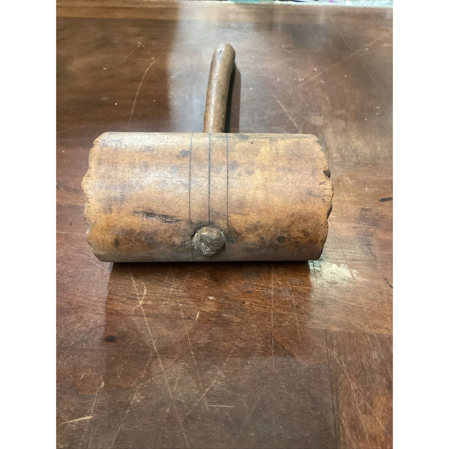 Vintage Large Wooden Mallet/Meat Tenderizer - 13.5”L
