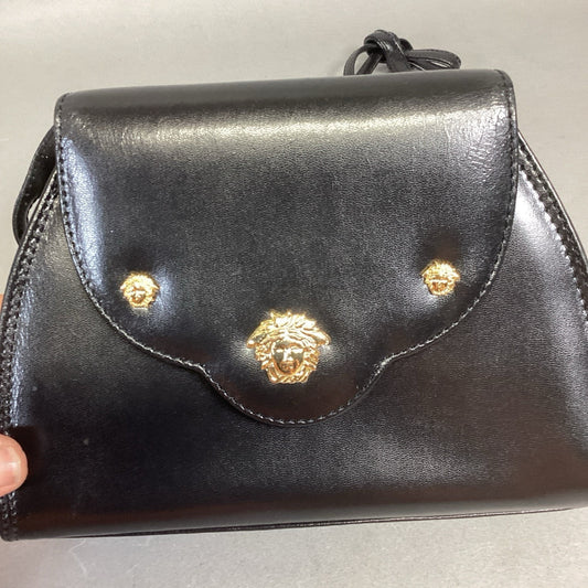 Vintage Maraolo Black Genuine Leather Shoulder Bag Made in Italy