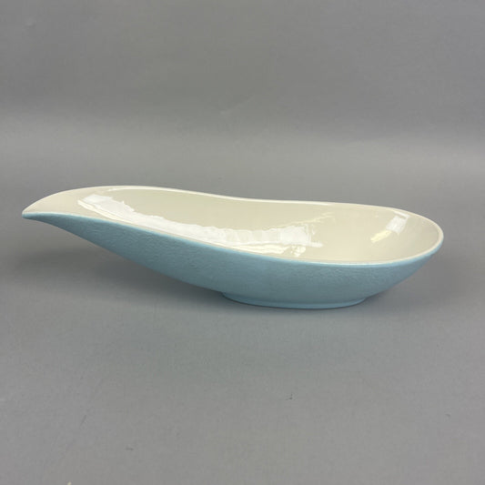 Hull Pottery 13” Gravy Boat Serving Piece Mid-Century Modern Light Blue Ceramic