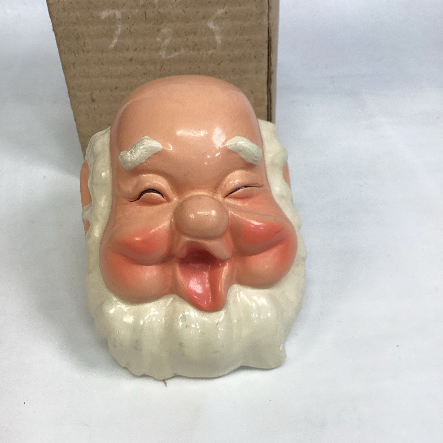 Happy Smiling Ceramic Dwarf Head Piggy Bank - NOS
