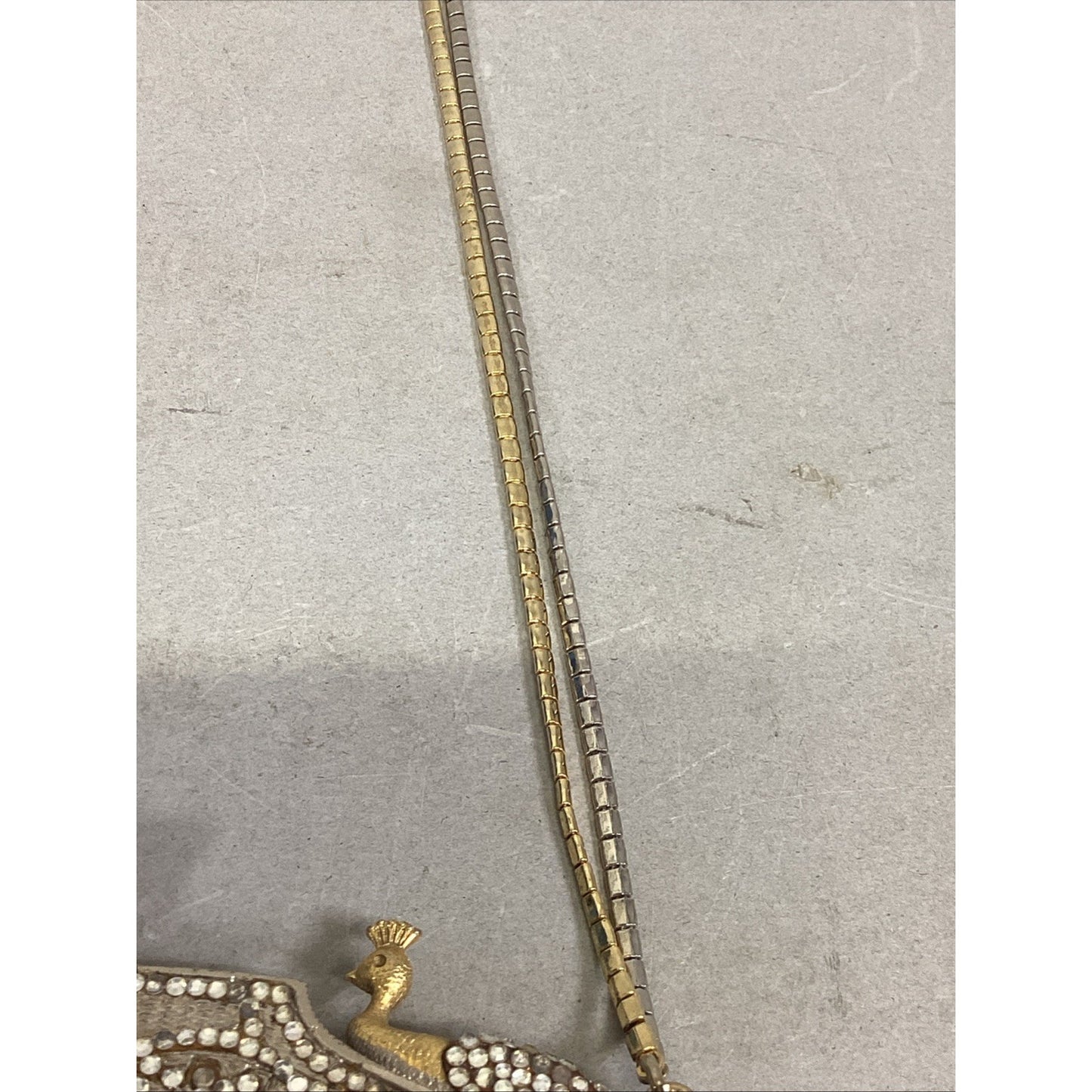 Vintage Rare Judith Lieberman Suede Purse W/ Mirror & Gold & Silver Handle Strap