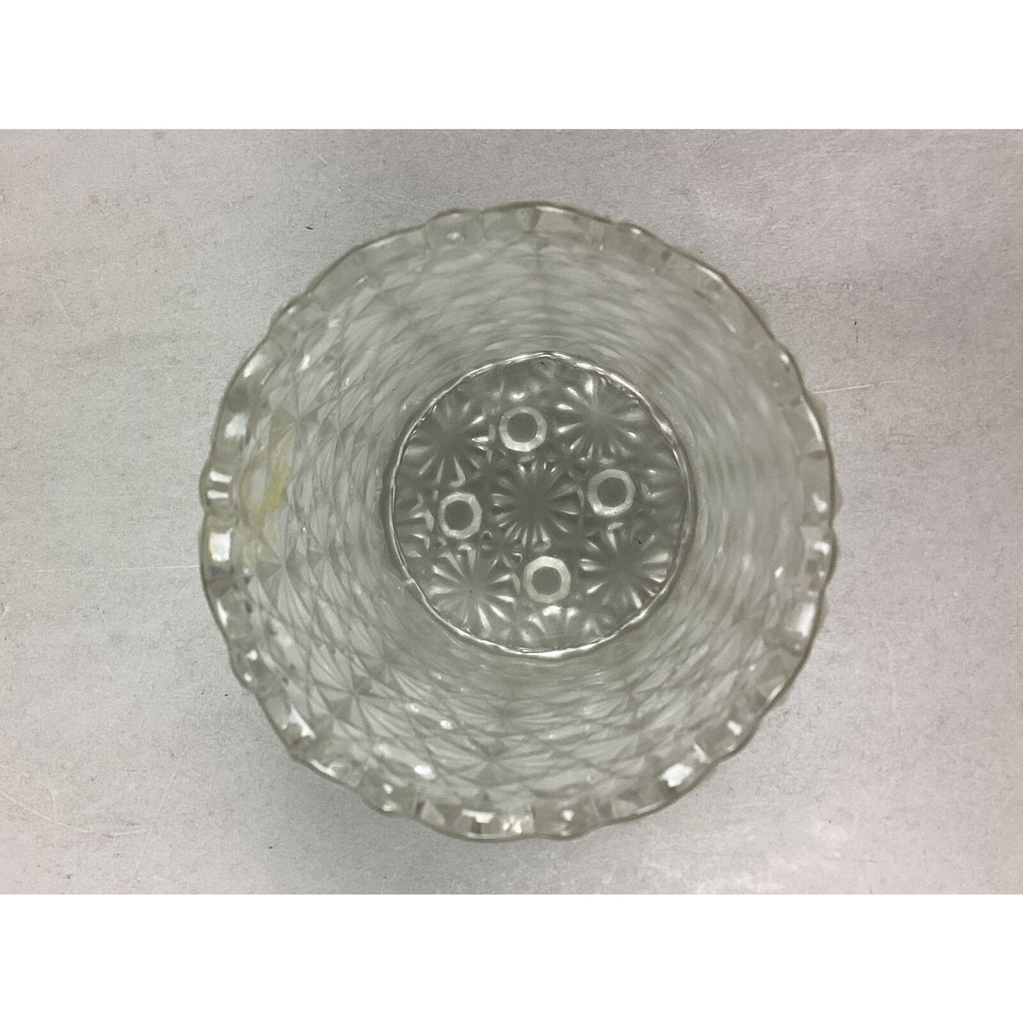 2 Vintage Glass Tumblers - Diamond Design & Daisies With Button Design
