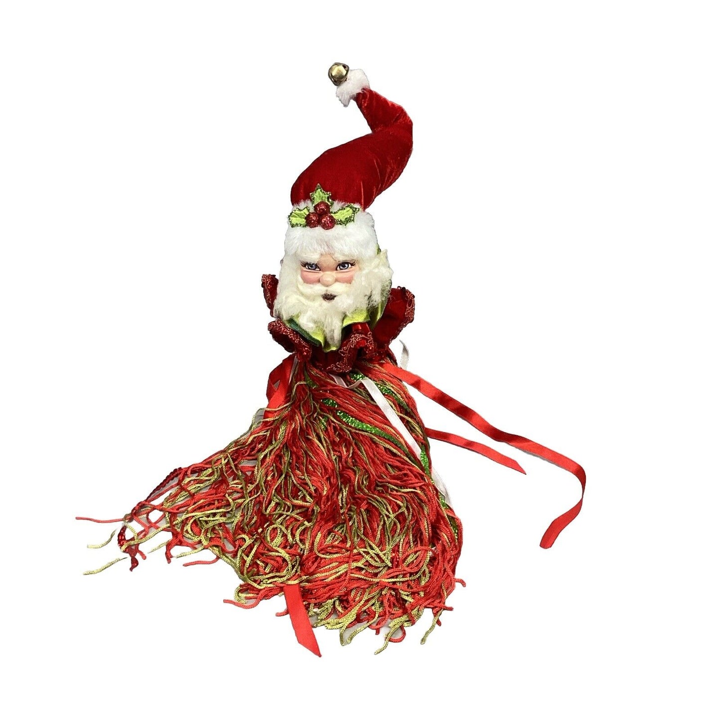 Victorian Style Santa Claus Head Tree Topper - 27”