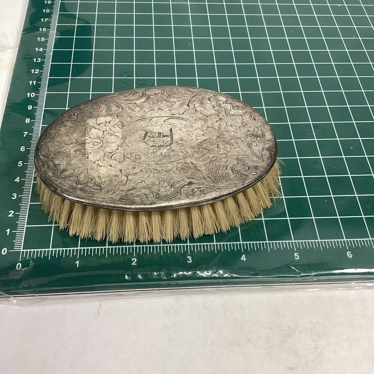 Ladies Vintage Dresser Vanity Brush With Floral Design