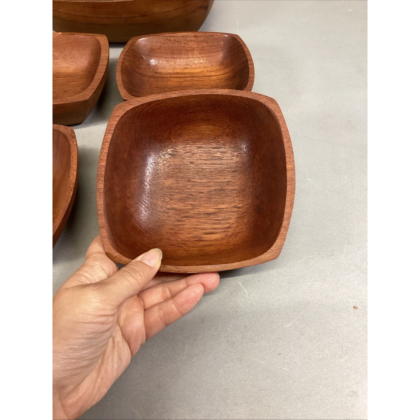 Genuine Bangkok Teak Napcoware Bowls - Lot Of 5