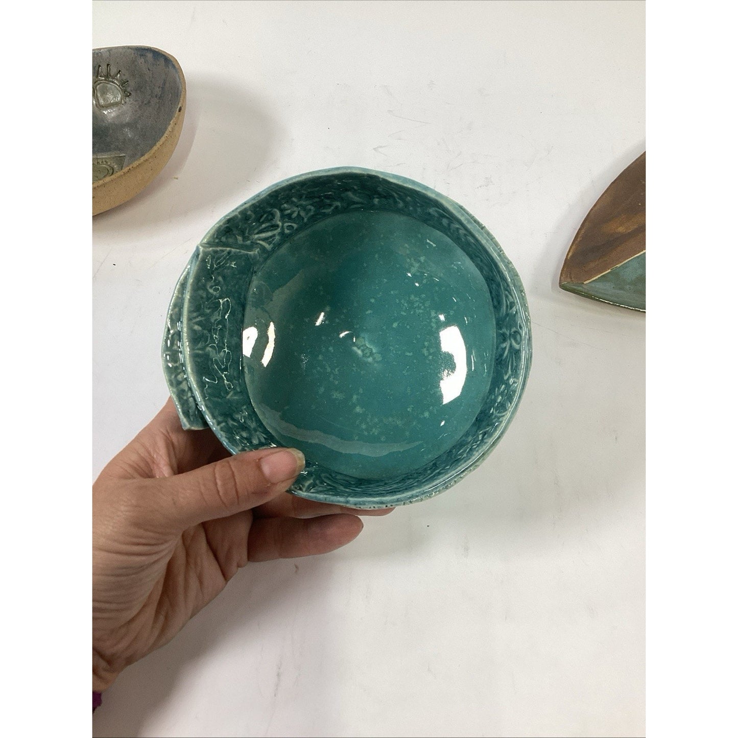 Lot Of 5 Handmade Studio Art Pottery - Platter, Bowls, Plate