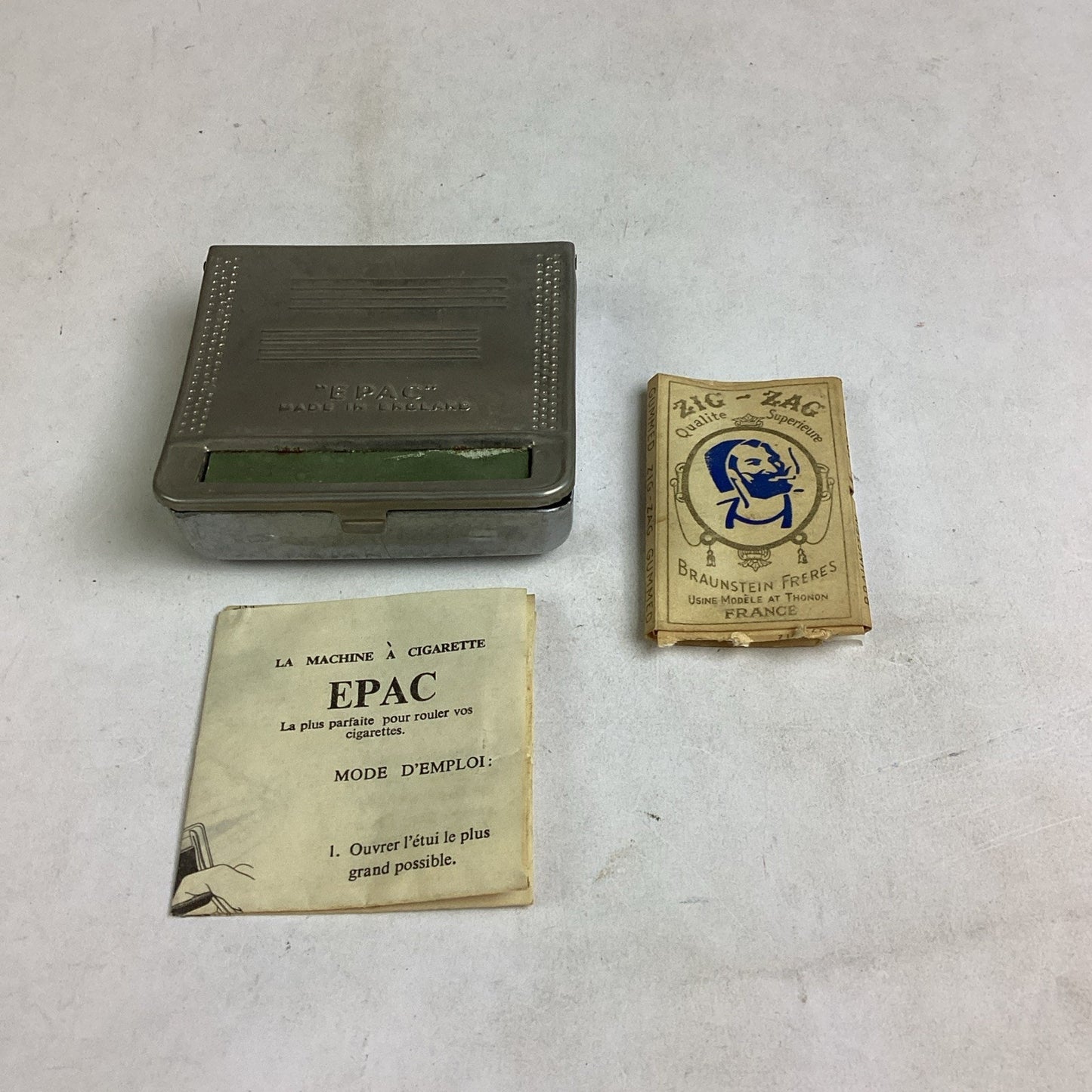VTG EPAC Cigarette Rolling Device W/ Manual & Braunstein Freres Cigarette Paper