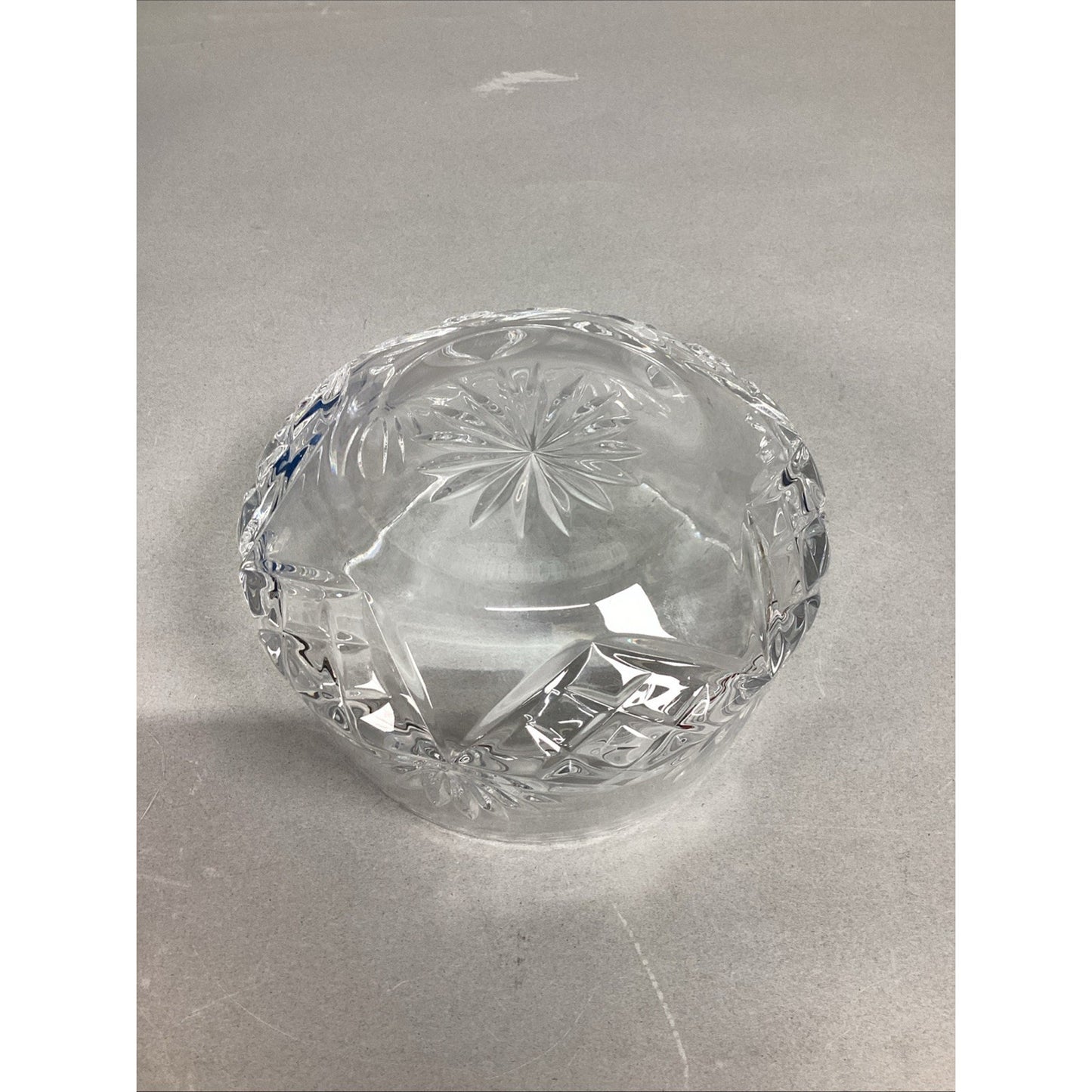 VTG ROGASKA Crystal Concave Bowl Richmond Pattern 5.25”Dx3.25”H - Signed