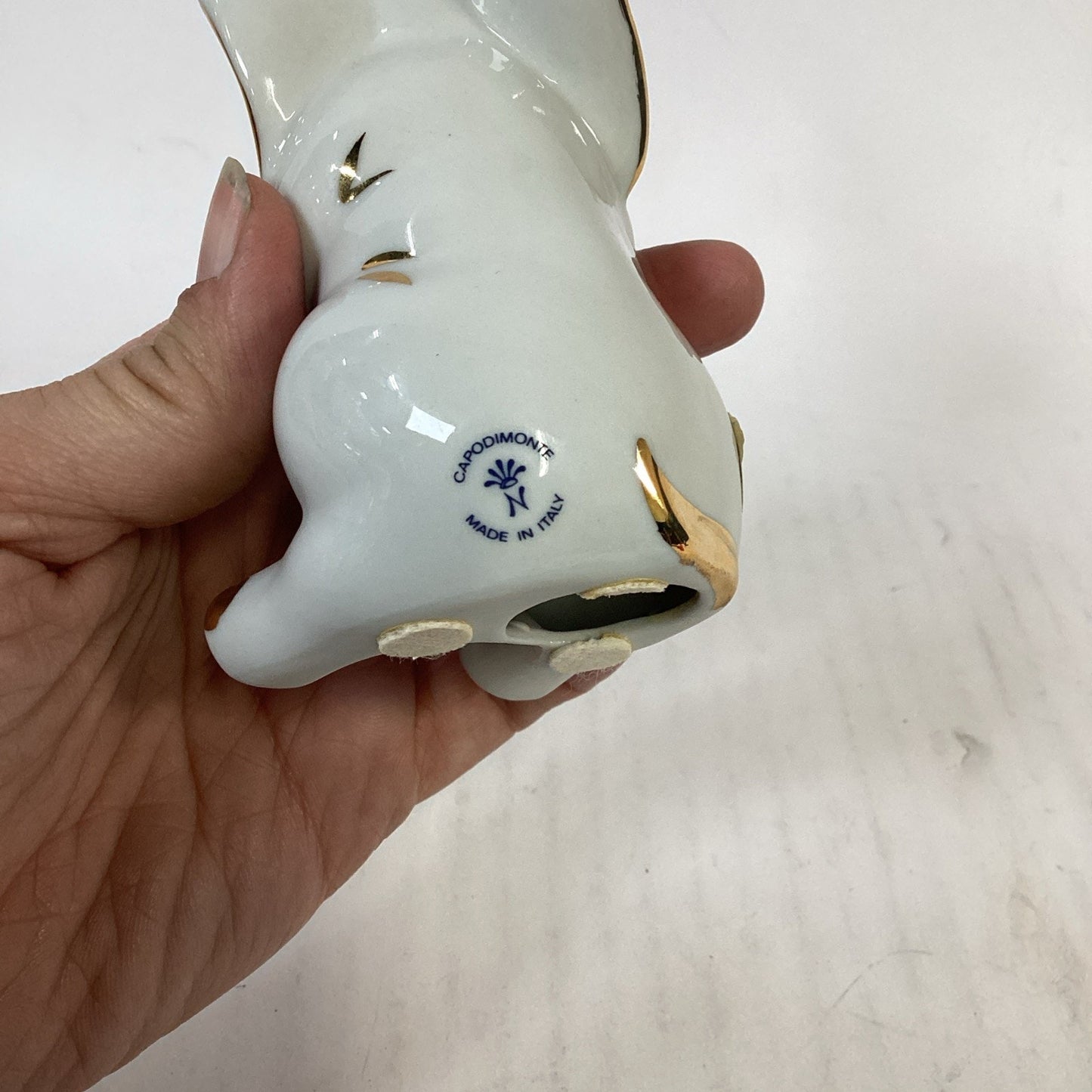 Capodimonte Porcelain Elephant Figurine W/ Swarovski Crystals - Made In Italy