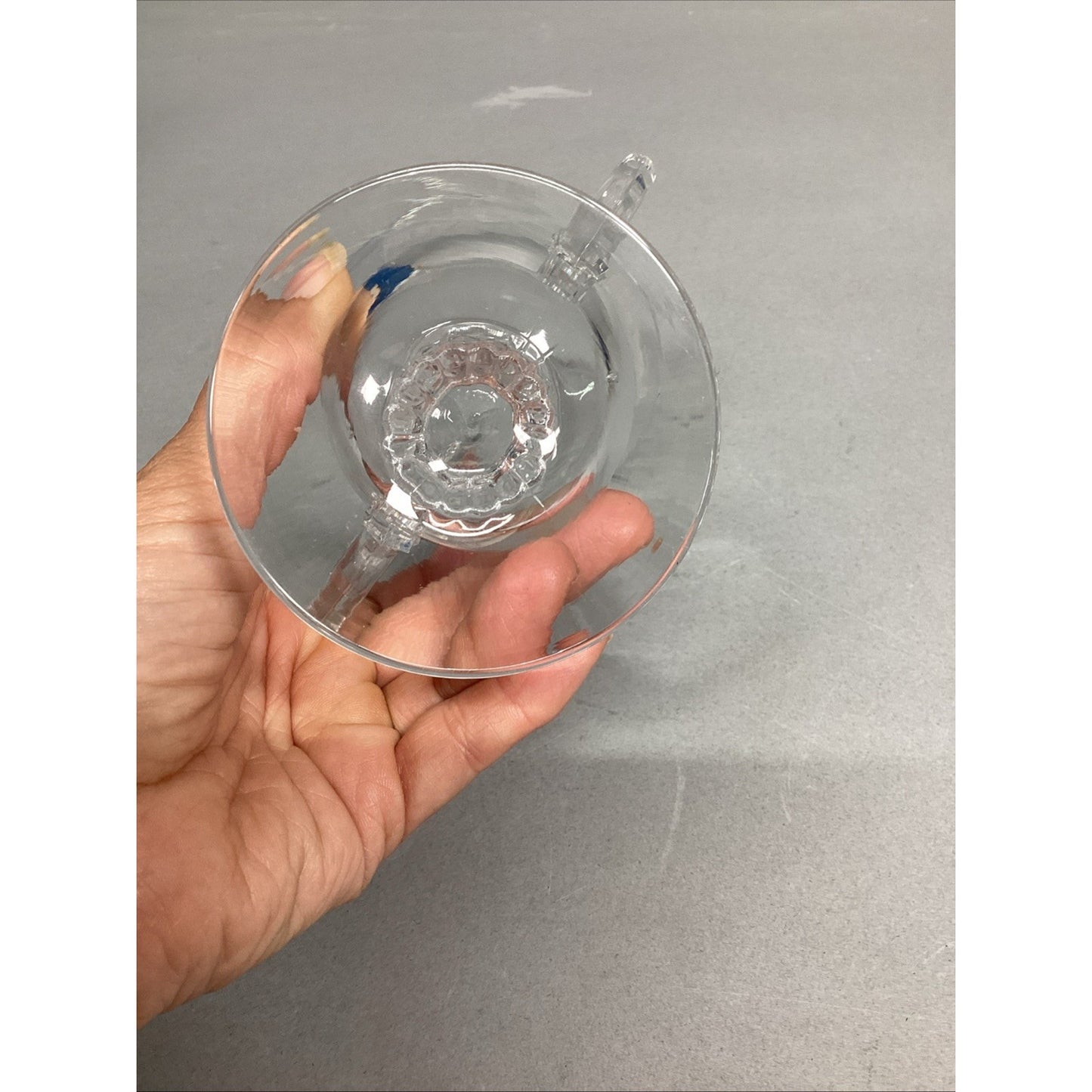 Vintage Glass Leaf Design Creamer And Sugar