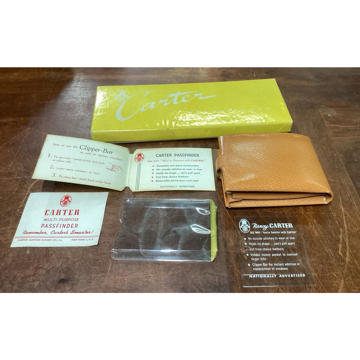 Vintage Carter Passfinder - Genuine Pigskin - With Original Papers & Box