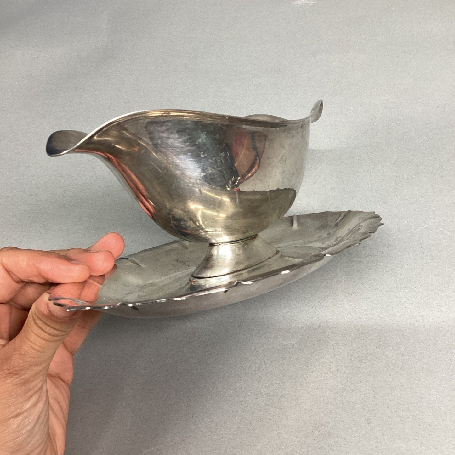 Early American International Silver Company Gravy Boat - 8x5.5”