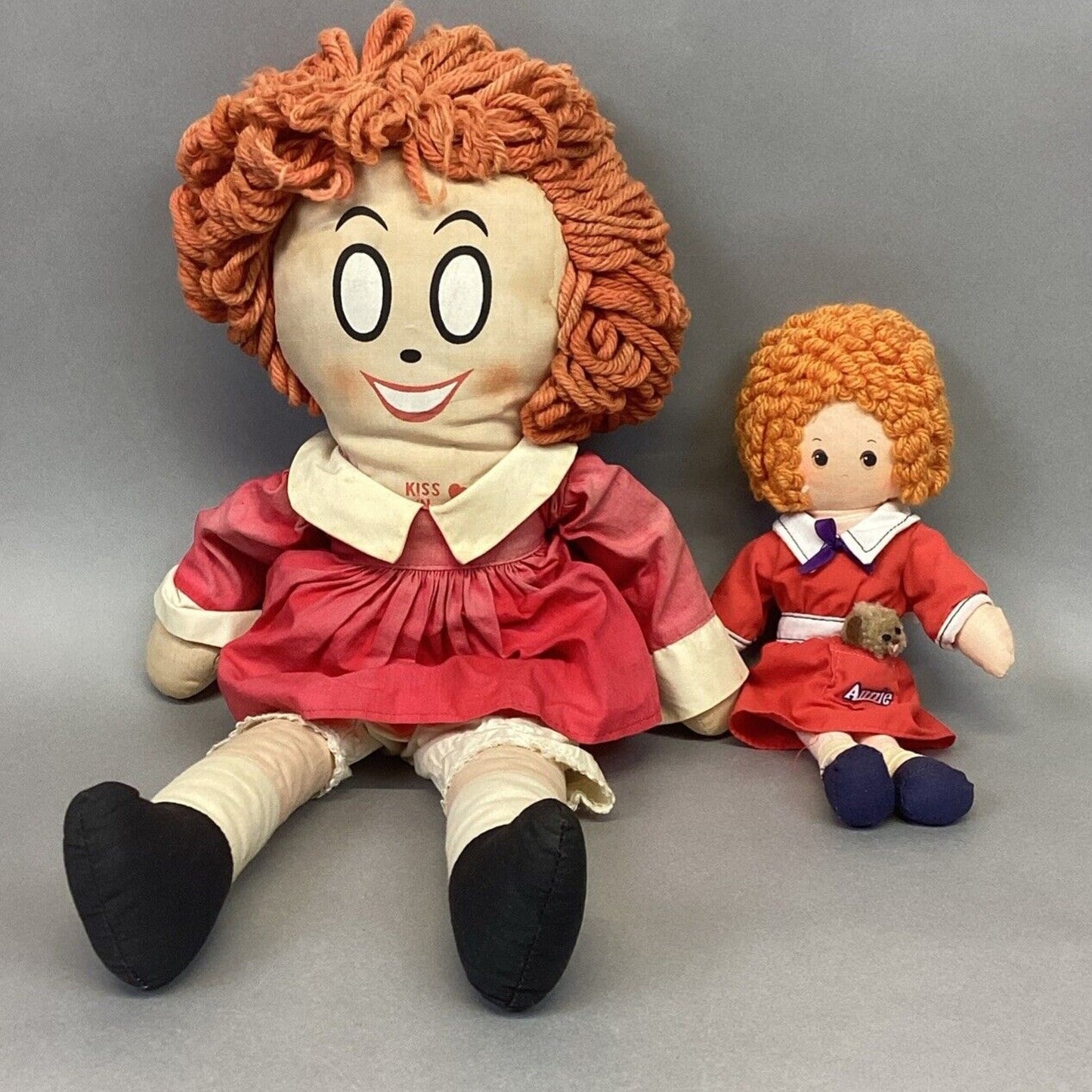 1967 Little Orphan Annie Plush & 1977 Knickerbocker Orphan Annie with Sandy Dog