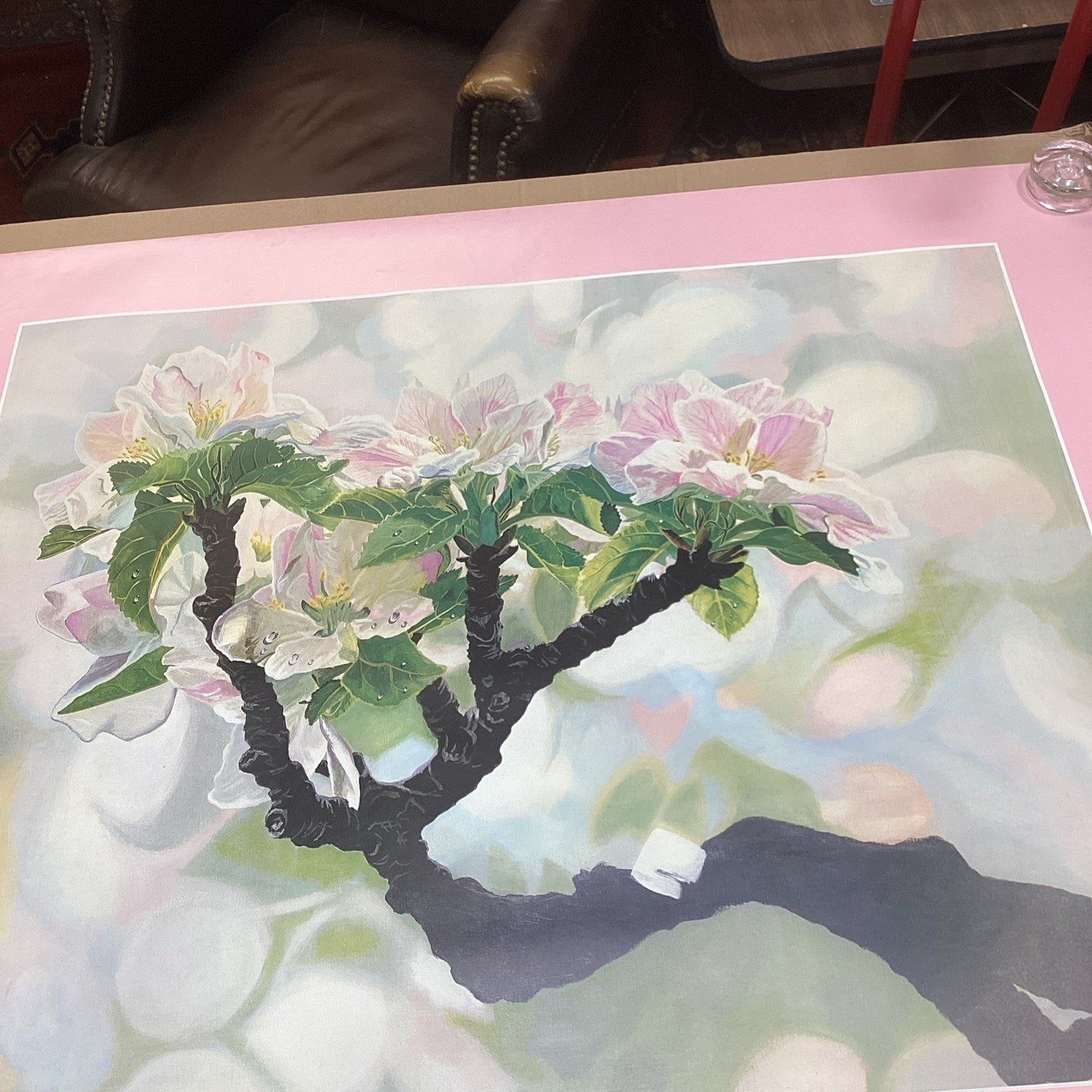 Oleziger Art Expo 1985 New York - Apple Blossoms Poster - 42.5x37.5”