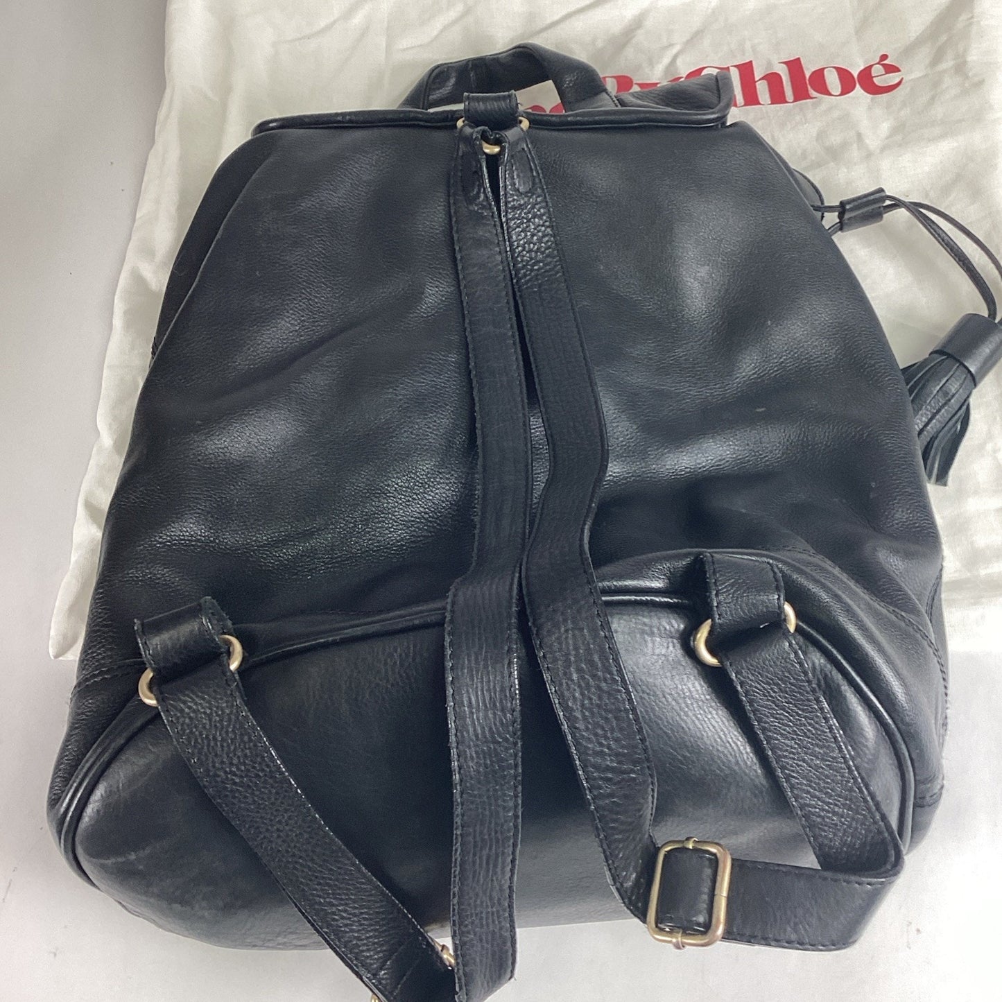 See By Chloe Black Leather Backpack With Dust Bag