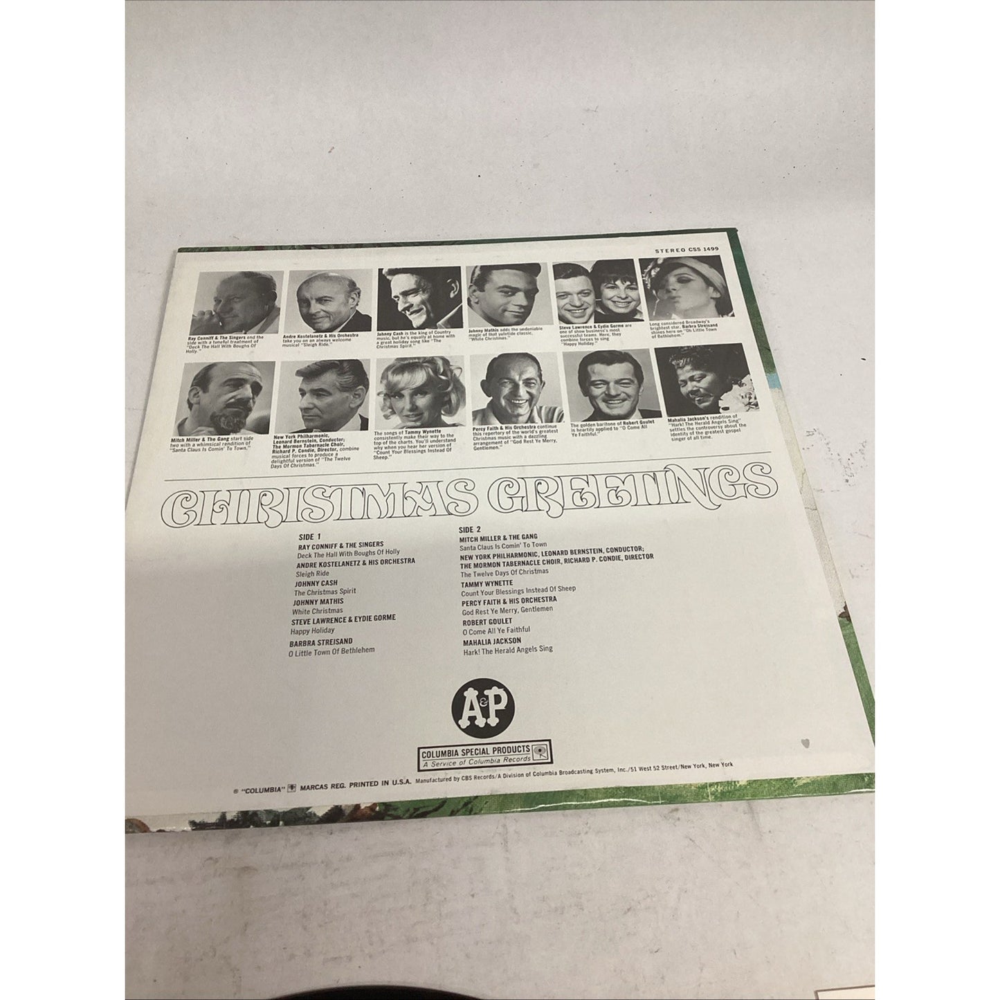 Christmas Greetings - 1970 Columbia Special Products Vinyl Record