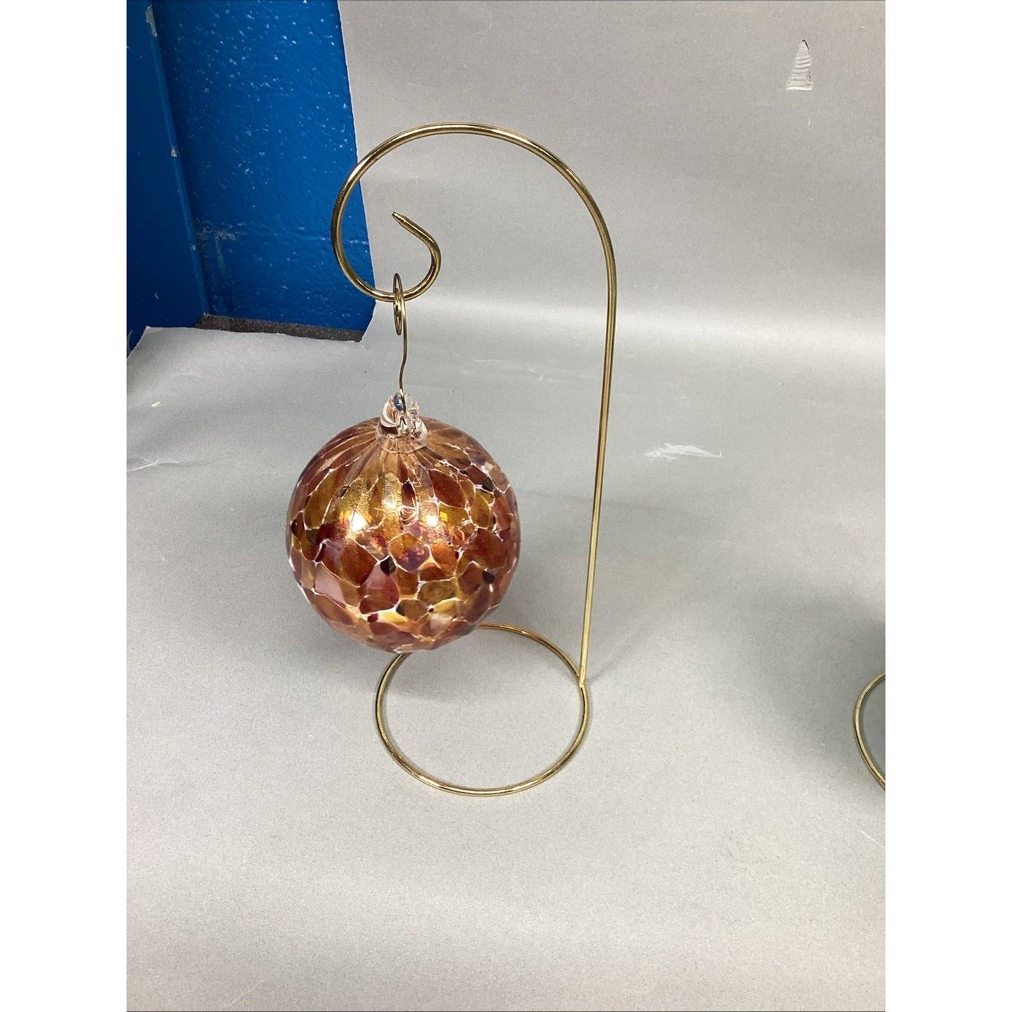 Set Of 3 Hand Blown Glass Christmas Ornaments With Ornament Hangers