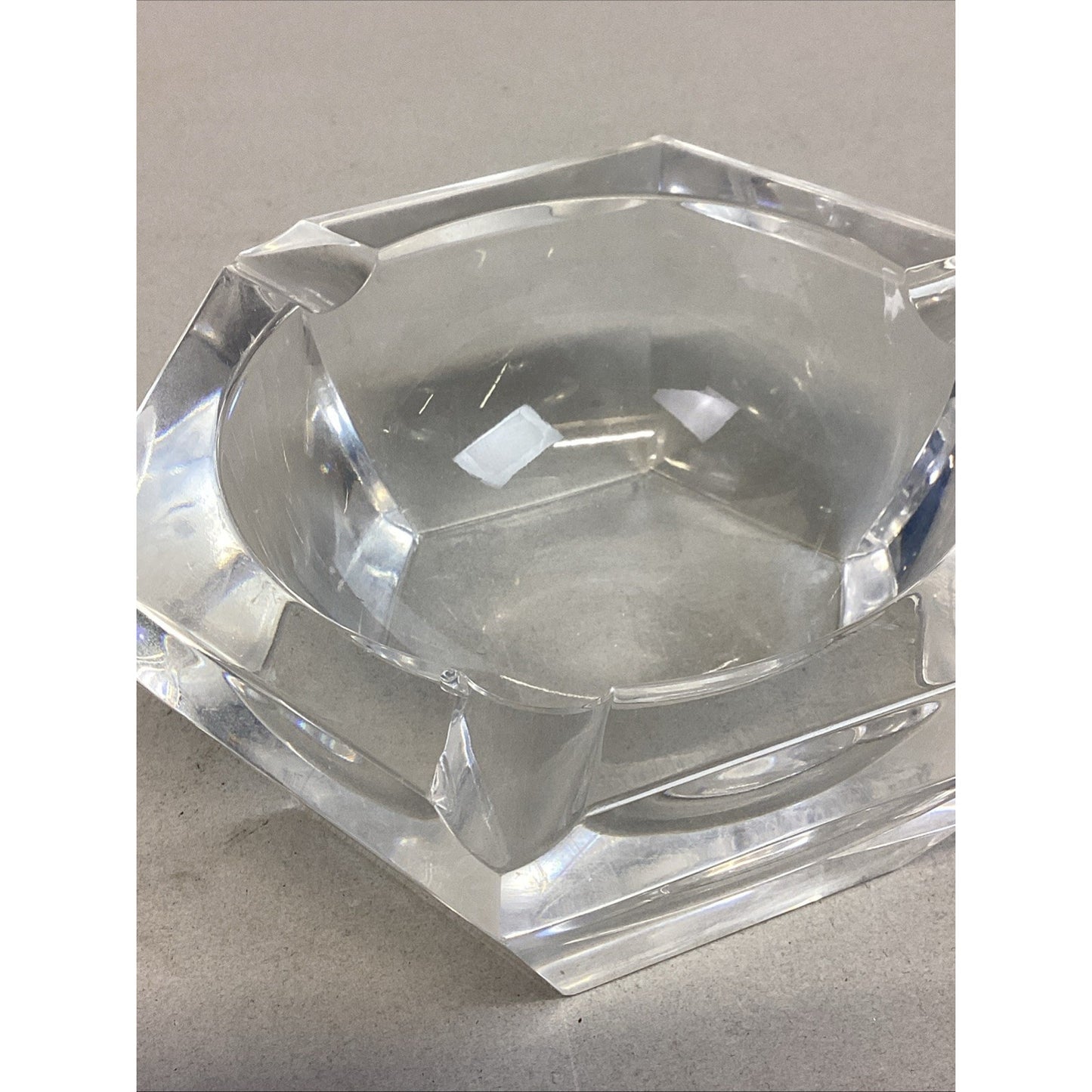 Vintage Signed Val St. LAmbert Vintage Crystal Cigar Ashtray